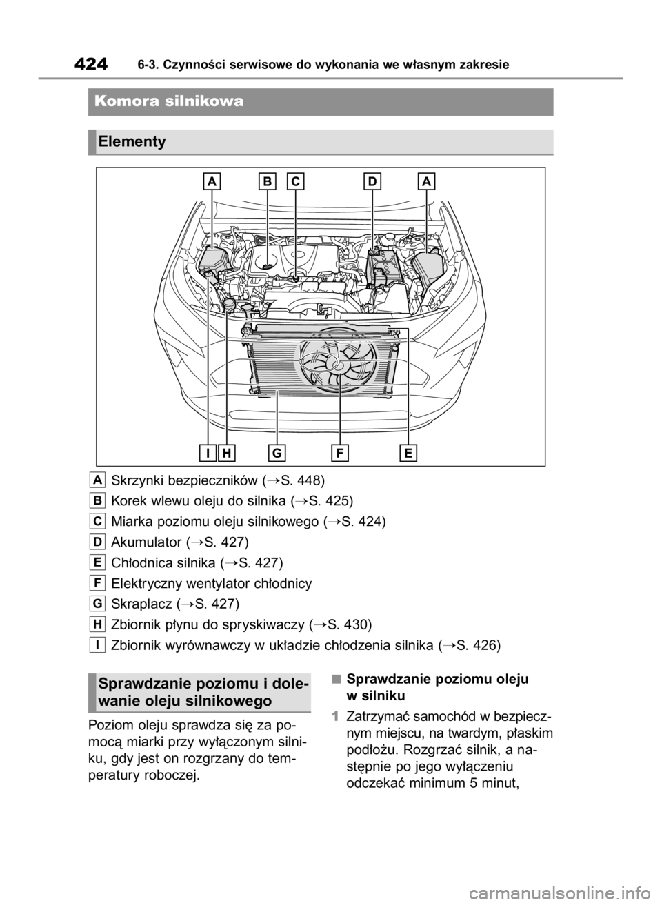 TOYOTA RAV4 2023  Instrukcja obsługi (in Polish) Poziom oleju sprawdza si´ za po-
mocà miarki przy wy∏àczonym silni-
ku, gdy jest on rozgrzany do tem-
peratury roboczej.Sprawdzanie poziomu oleju
w silniku
1Zatrzymaç samochód w bezpiecz-
nym m