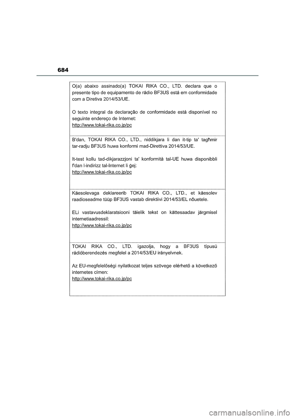 TOYOTA RAV4 2022  Betriebsanleitungen (in German) 684 