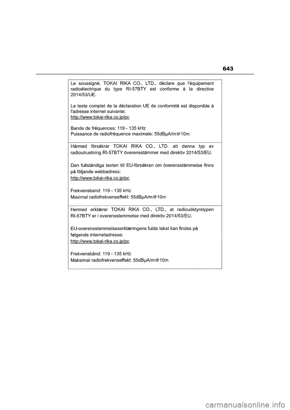 TOYOTA RAV4 2022  Manual del propietario (in Spanish) 643 