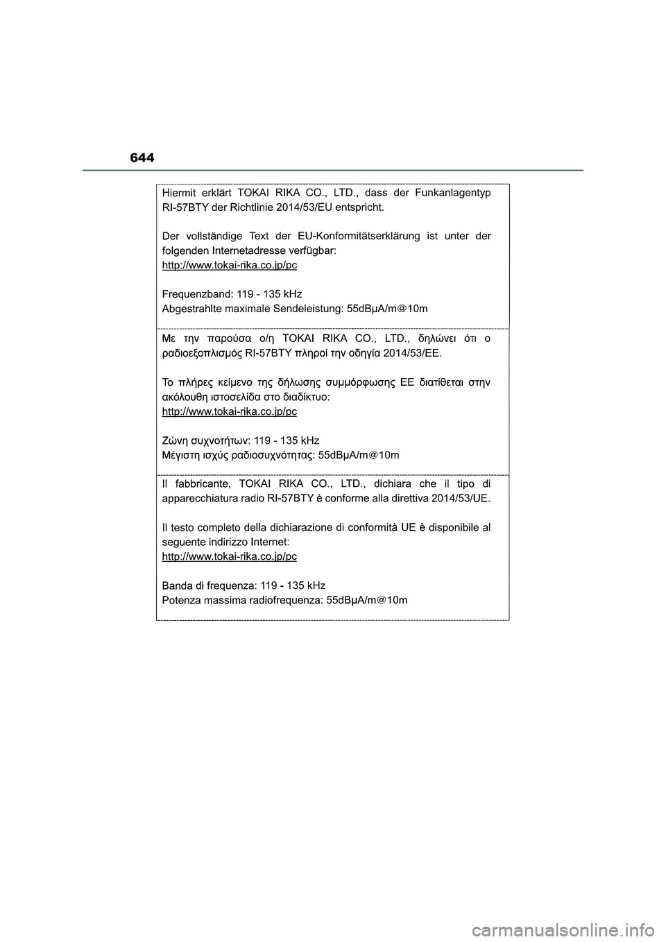 TOYOTA RAV4 2022  Manual del propietario (in Spanish) 644 