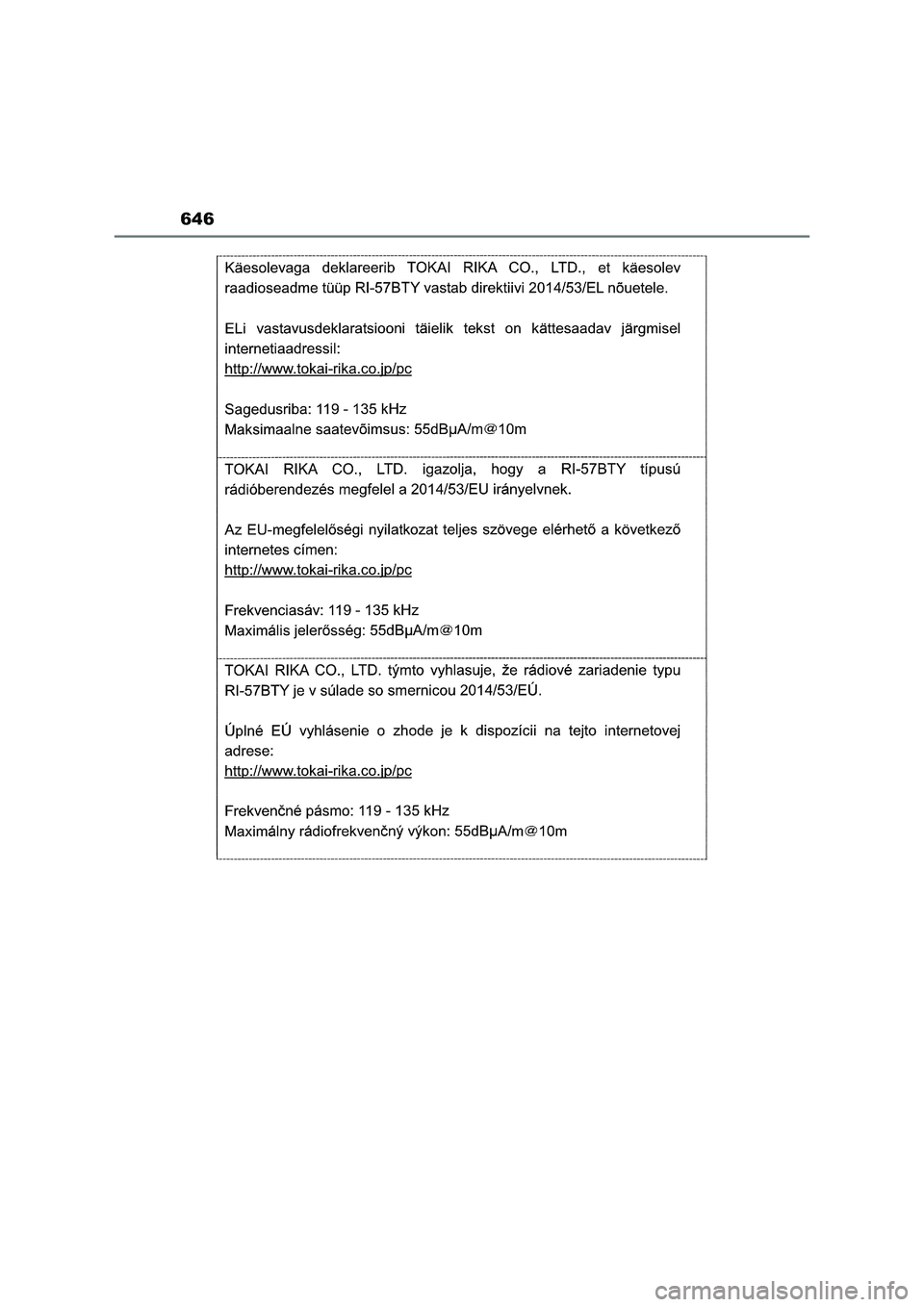 TOYOTA RAV4 2022  Manual del propietario (in Spanish) 646 
