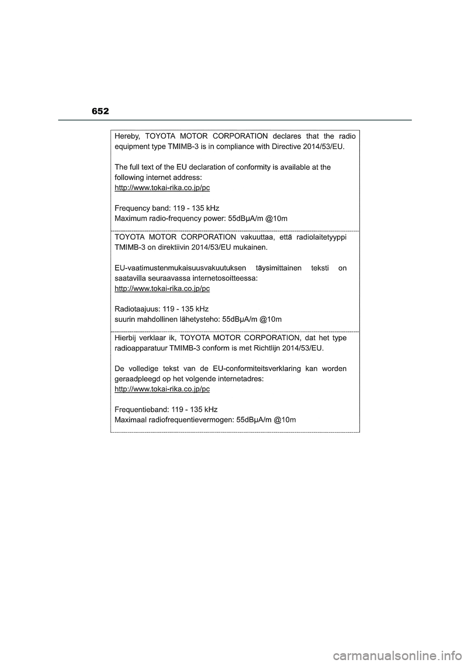 TOYOTA RAV4 2022 Manual del propietario (in Spanish) 652 TOYOTA RAV4 2022 Manual del propietario (in Spanish) 652