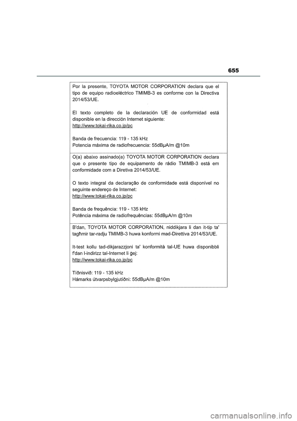 TOYOTA RAV4 2022 Manual del propietario (in Spanish) 655 TOYOTA RAV4 2022 Manual del propietario (in Spanish) 655