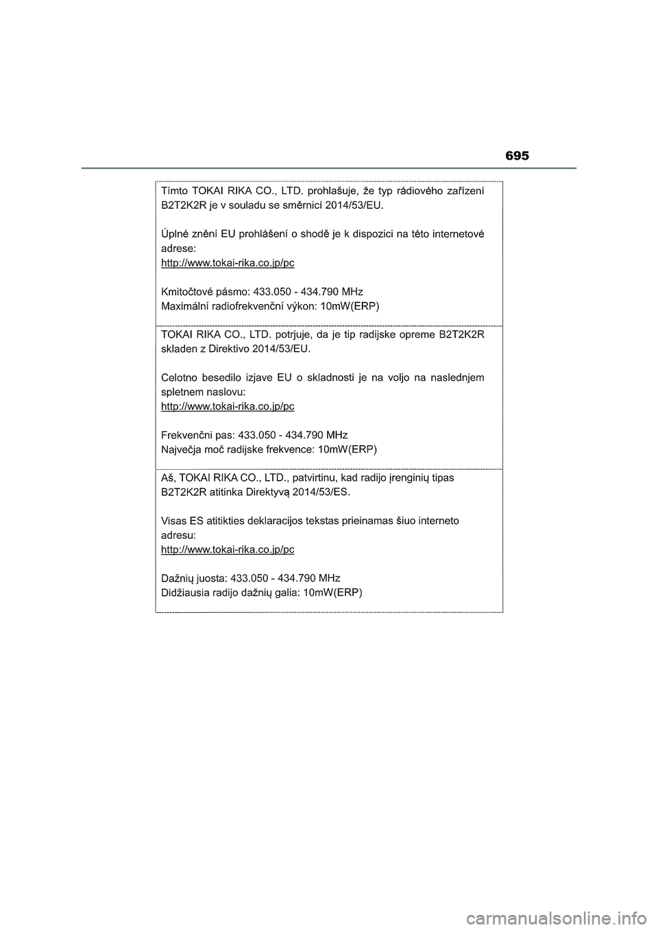 TOYOTA RAV4 2022  Manual del propietario (in Spanish) 695 