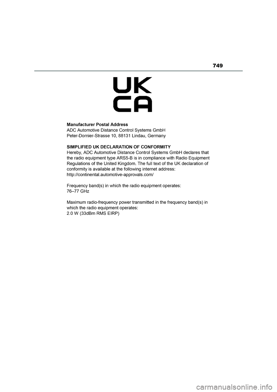 TOYOTA RAV4 2022  Manual del propietario (in Spanish) 749 
