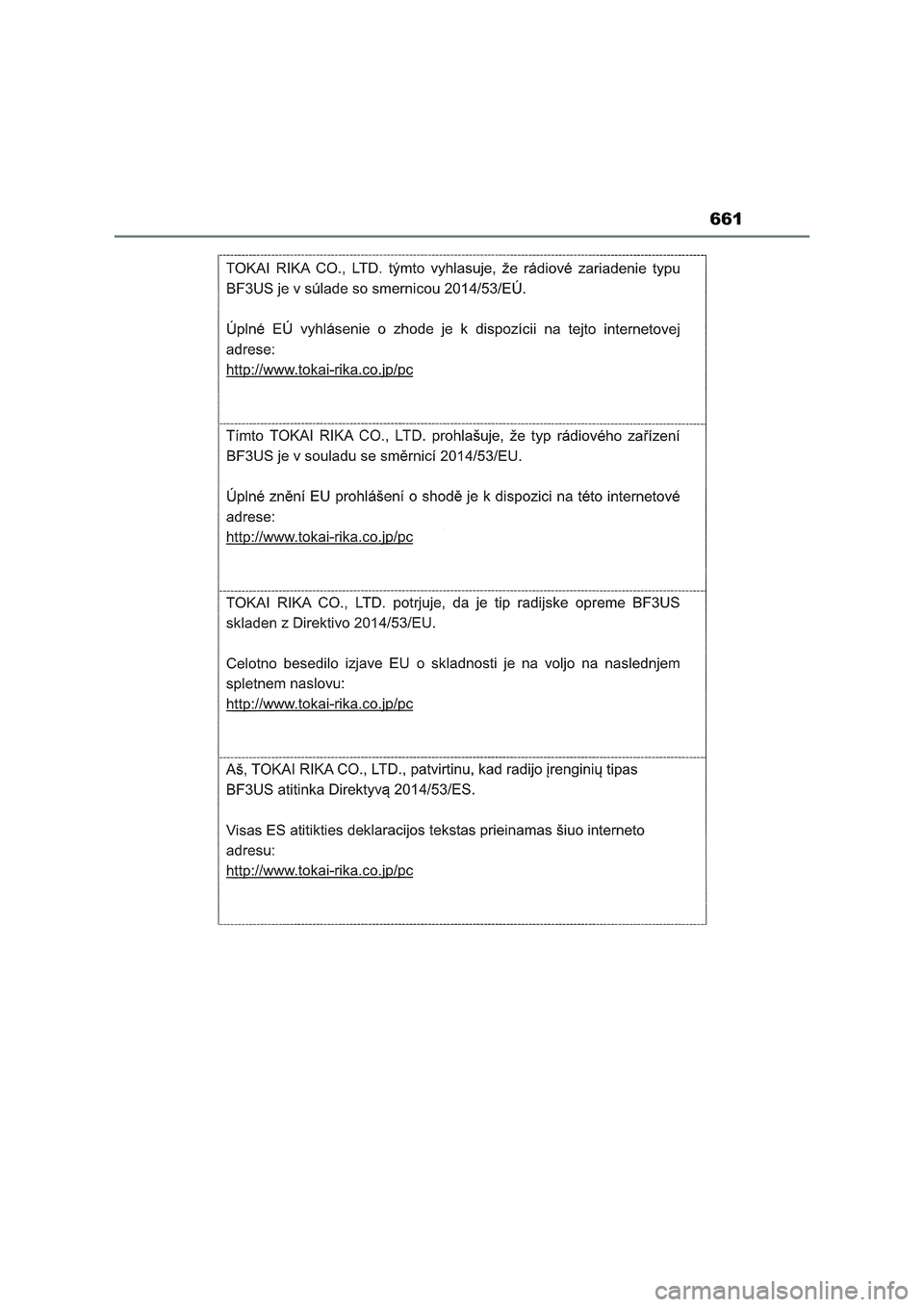 TOYOTA RAV4 2022  Manuale duso (in Italian) 661 