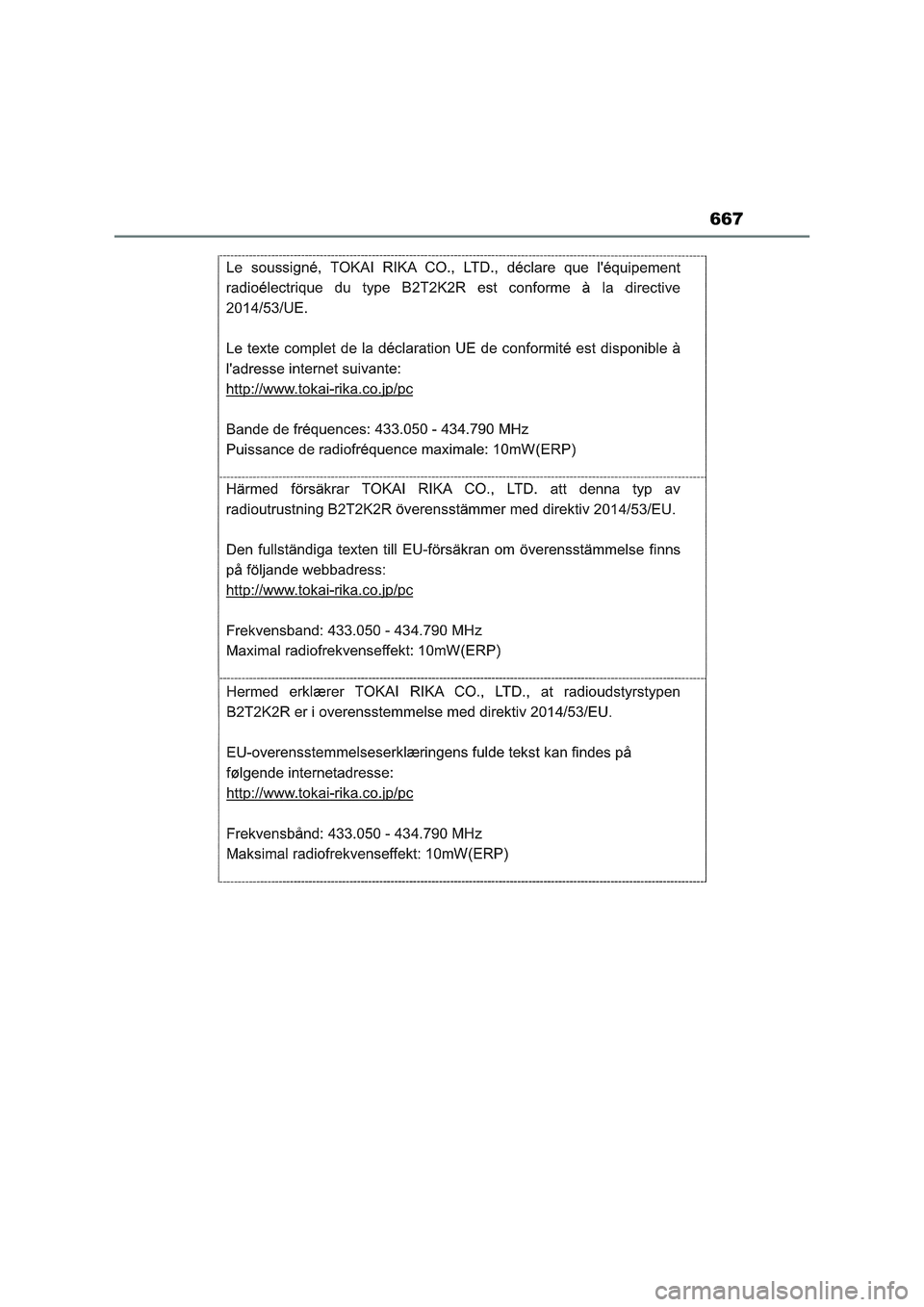 TOYOTA RAV4 2022  Manuale duso (in Italian) 667 