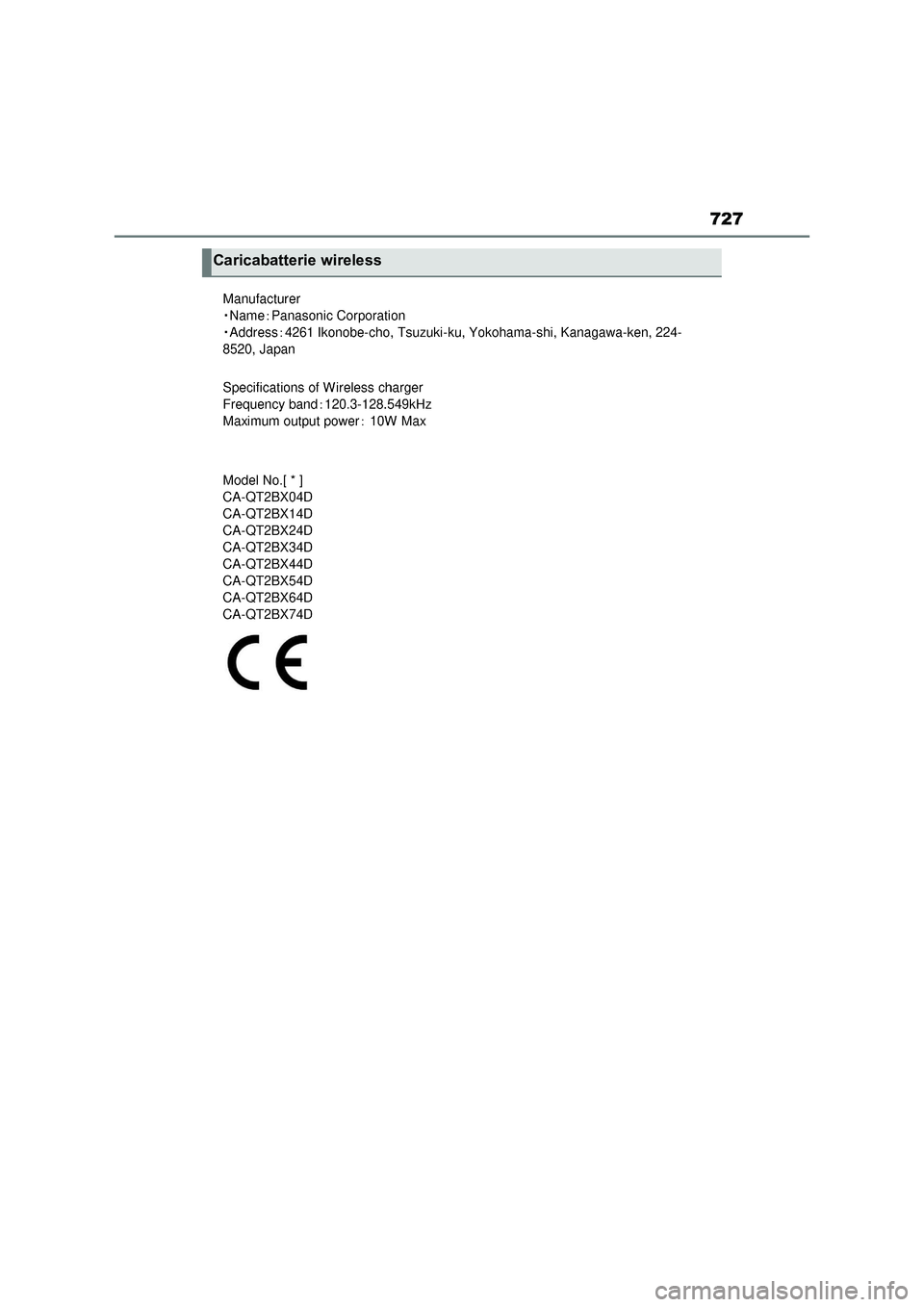 TOYOTA RAV4 2022 Manuale duso (in Italian) 727
Caricabatterie wireless TOYOTA RAV4 2022 Manuale duso (in Italian) 727
Caricabatterie wireless
