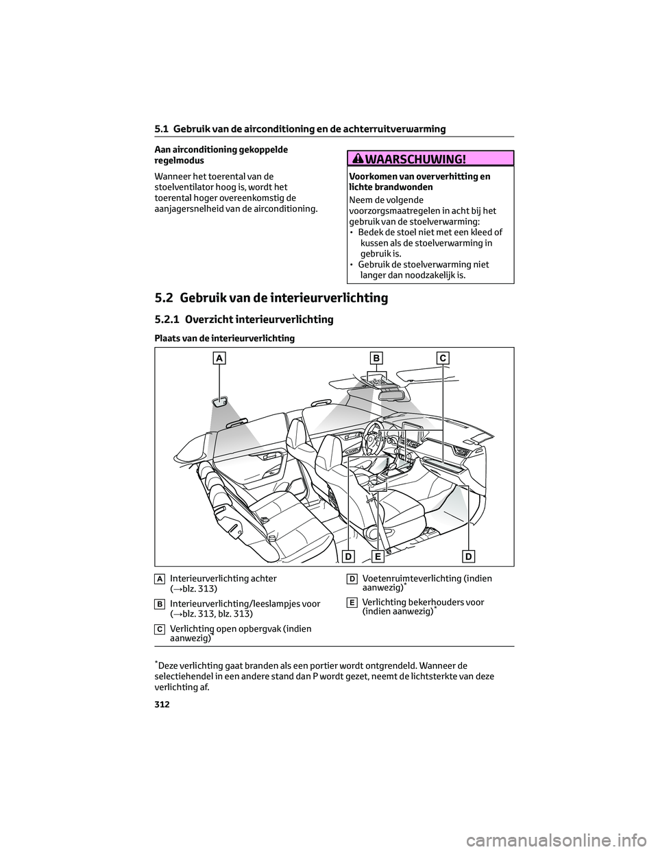 TOYOTA RAV4 2022 Instructieboekje (in Dutch) Aan airconditioning gekoppelde
regelmodus
Wanneer het toerental van de
stoelventilator hoog is, wordt het
toerental hoger overeenkomstig de
aanjagersnelheid van de airconditioning.WAARSCHUWING!
Voorko TOYOTA RAV4 2022 Instructieboekje (in Dutch) Aan airconditioning gekoppelde
regelmodus
Wanneer het toerental van de
stoelventilator hoog is, wordt het
toerental hoger overeenkomstig de
aanjagersnelheid van de airconditioning.WAARSCHUWING!
Voorko