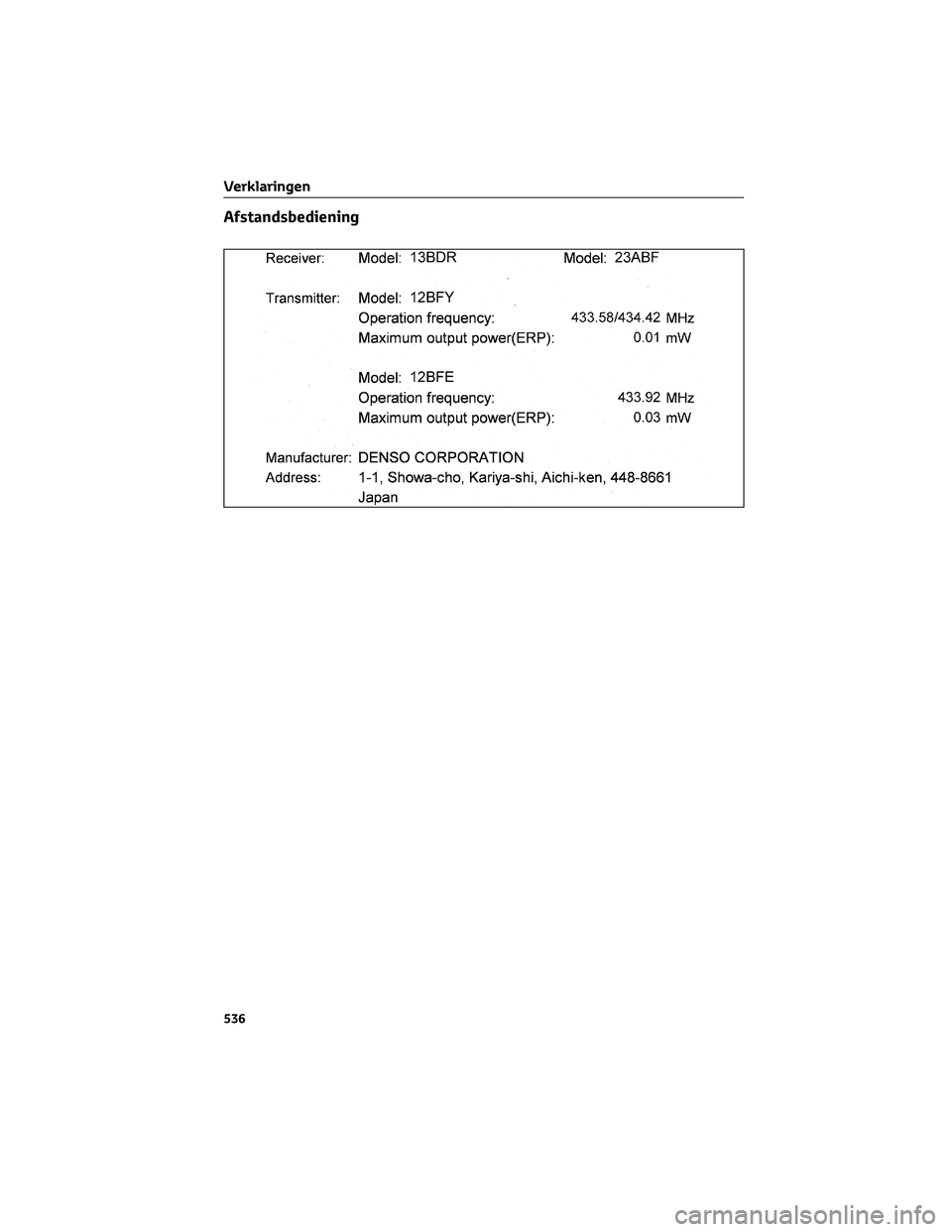 TOYOTA RAV4 2022 Instructieboekje (in Dutch) Afstandsbediening
Verklaringen
536 TOYOTA RAV4 2022 Instructieboekje (in Dutch) Afstandsbediening
Verklaringen
536
