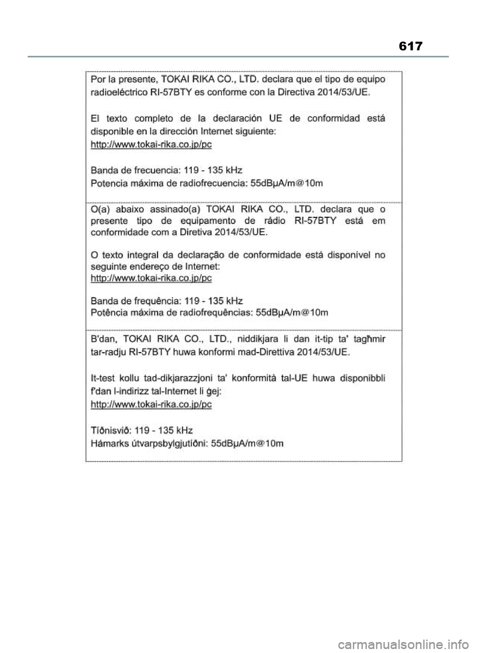 TOYOTA RAV4 2022 Instrukcja obsługi (in Polish) 617
55 RAV4 OM42C27E 12/8/21 3:44 PM Page 617 TOYOTA RAV4 2022 Instrukcja obsługi (in Polish) 617
55 RAV4 OM42C27E 12/8/21 3:44 PM Page 617