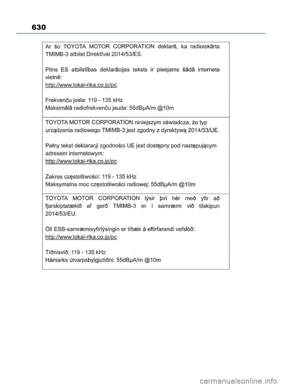 TOYOTA RAV4 2022 Instrukcja obsługi (in Polish) 630
55 RAV4 OM42C27E 12/8/21 3:44 PM Page 630 TOYOTA RAV4 2022 Instrukcja obsługi (in Polish) 630
55 RAV4 OM42C27E 12/8/21 3:44 PM Page 630