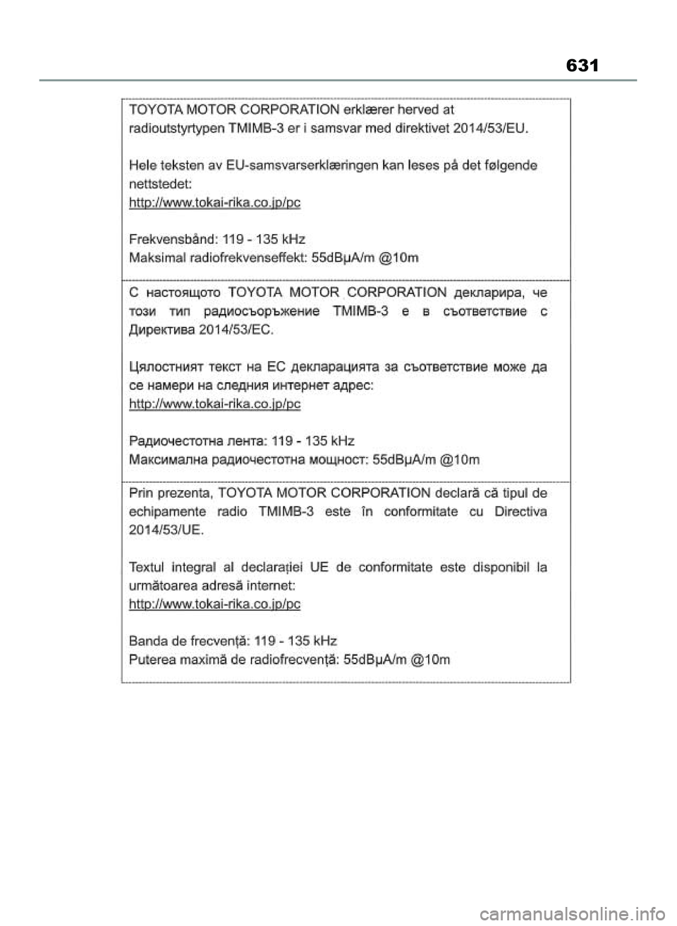 TOYOTA RAV4 2022 Instrukcja obsługi (in Polish) 631
55 RAV4 OM42C27E 12/8/21 3:44 PM Page 631 TOYOTA RAV4 2022 Instrukcja obsługi (in Polish) 631
55 RAV4 OM42C27E 12/8/21 3:44 PM Page 631