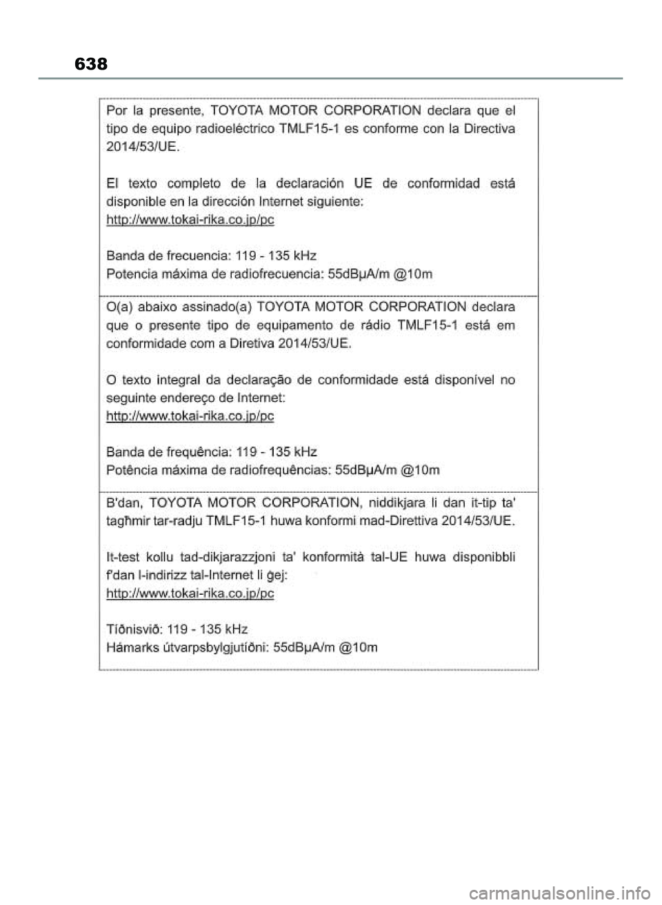 TOYOTA RAV4 2022 Instrukcja obsługi (in Polish) 638
55 RAV4 OM42C27E 12/8/21 3:44 PM Page 638 TOYOTA RAV4 2022 Instrukcja obsługi (in Polish) 638
55 RAV4 OM42C27E 12/8/21 3:44 PM Page 638