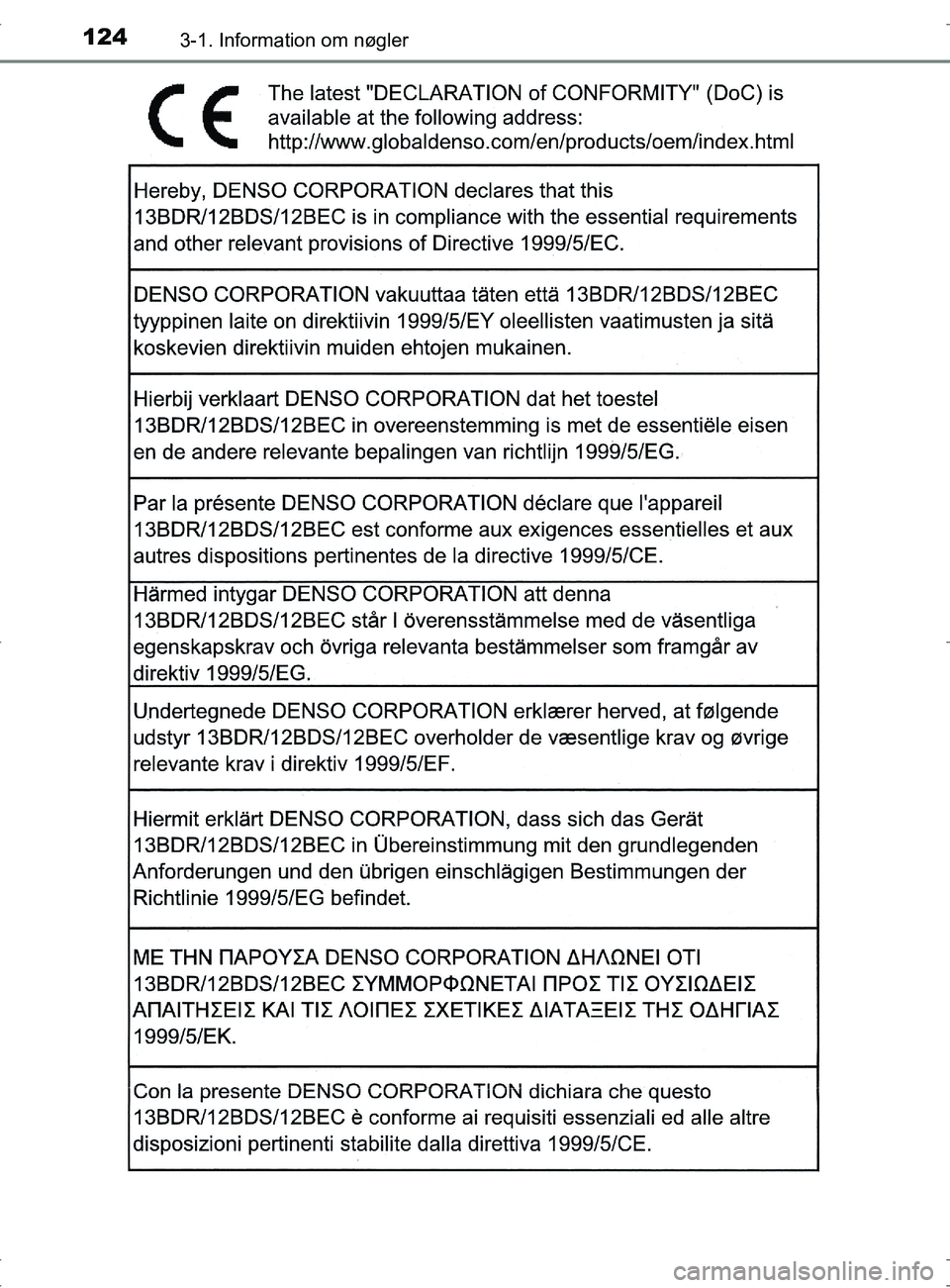 TOYOTA RAV4 2017  Brugsanvisning (in Danish) 1243-1. Information om nøgler
OM42753DK
OM42753DK.book  Page 124  Wednesday, September 7, 2016  2:13 PM 