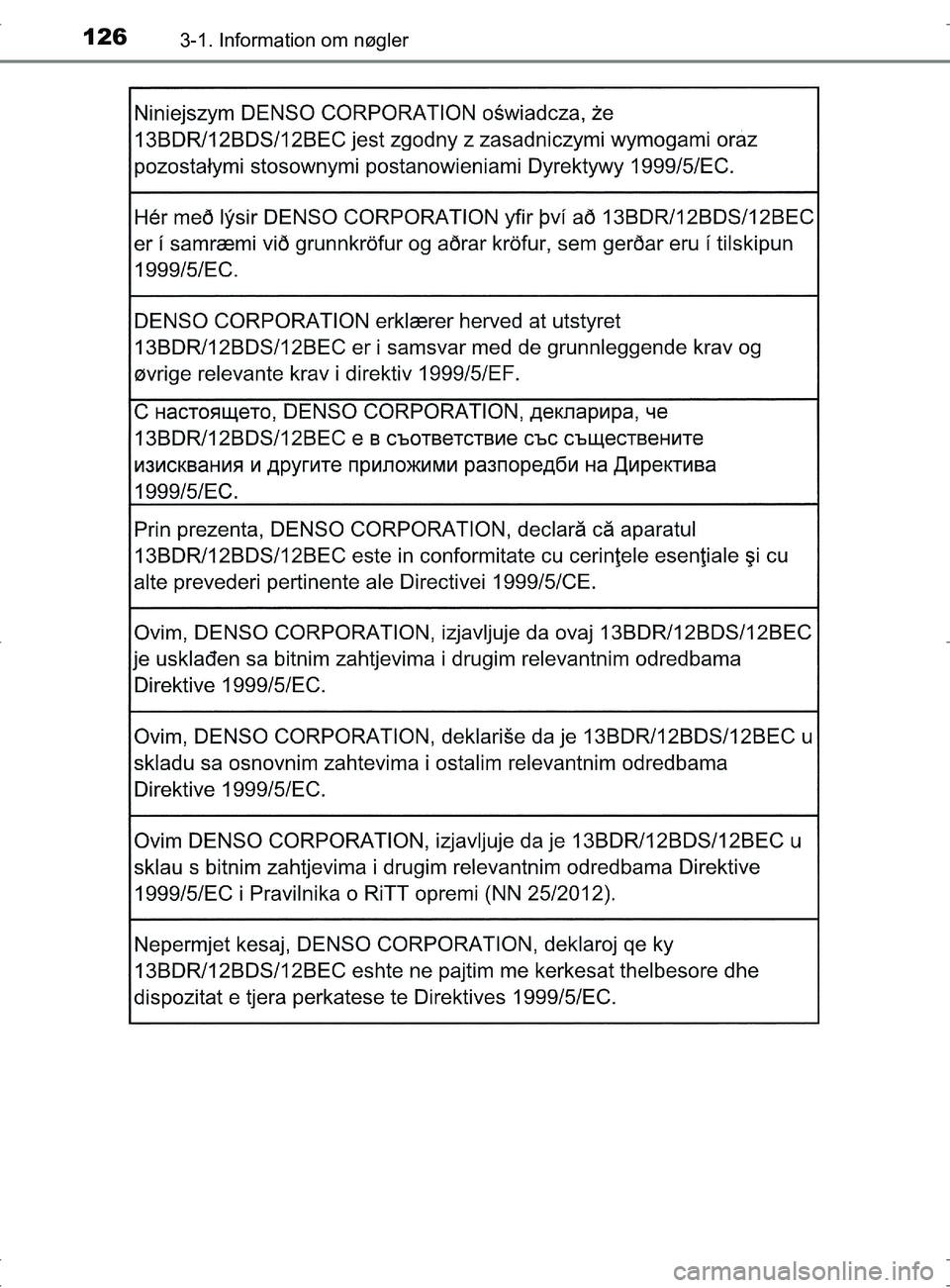TOYOTA RAV4 2017  Brugsanvisning (in Danish) 1263-1. Information om nøgler
OM42753DK
OM42753DK.book  Page 126  Wednesday, September 7, 2016  2:13 PM 