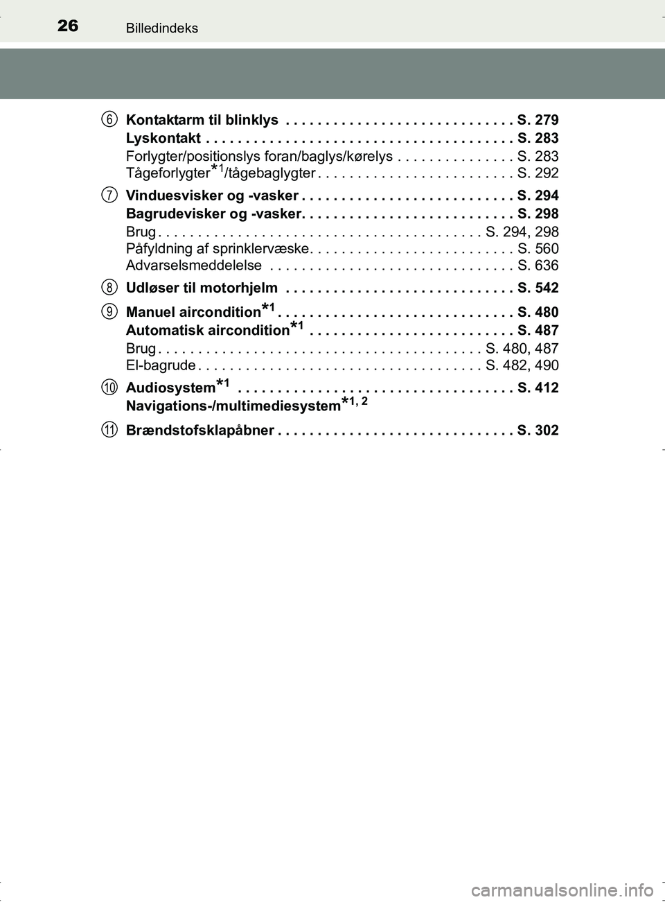 TOYOTA RAV4 2017 Brugsanvisning (in Danish) 26Billedindeks
OM42753DKKontaktarm til blinklys . . . . . . . . . . . . . . . . . . . . . . . . . . . . . S. 279
Lyskontakt . . . . . . . . . . . . . . . . . . . . . . . . . . . . . . . . . . . . . TOYOTA RAV4 2017 Brugsanvisning (in Danish) 26Billedindeks
OM42753DKKontaktarm til blinklys . . . . . . . . . . . . . . . . . . . . . . . . . . . . . S. 279
Lyskontakt . . . . . . . . . . . . . . . . . . . . . . . . . . . . . . . . . . . . .