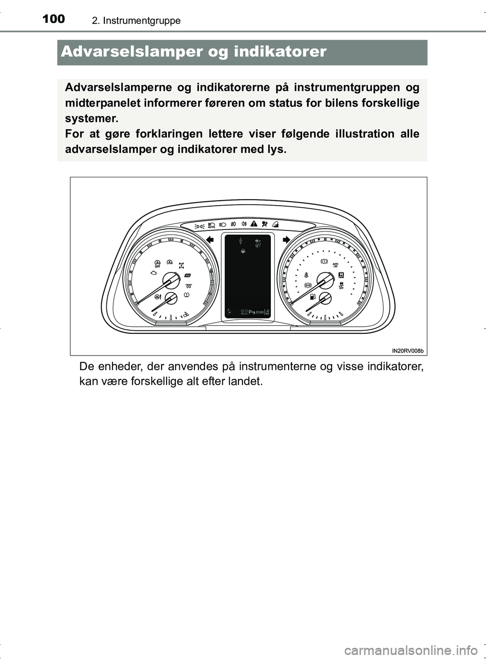 TOYOTA RAV4 2017 Brugsanvisning (in Danish) 1002. Instrumentgruppe
OM42753DK
Advarselslamper og indikatorer
De enheder, der anvendes på instrumenterne og visse indikatorer,
kan være forskellige alt efter landet.
Advarselslamperne og indikator TOYOTA RAV4 2017 Brugsanvisning (in Danish) 1002. Instrumentgruppe
OM42753DK
Advarselslamper og indikatorer
De enheder, der anvendes på instrumenterne og visse indikatorer,
kan være forskellige alt efter landet.
Advarselslamperne og indikator