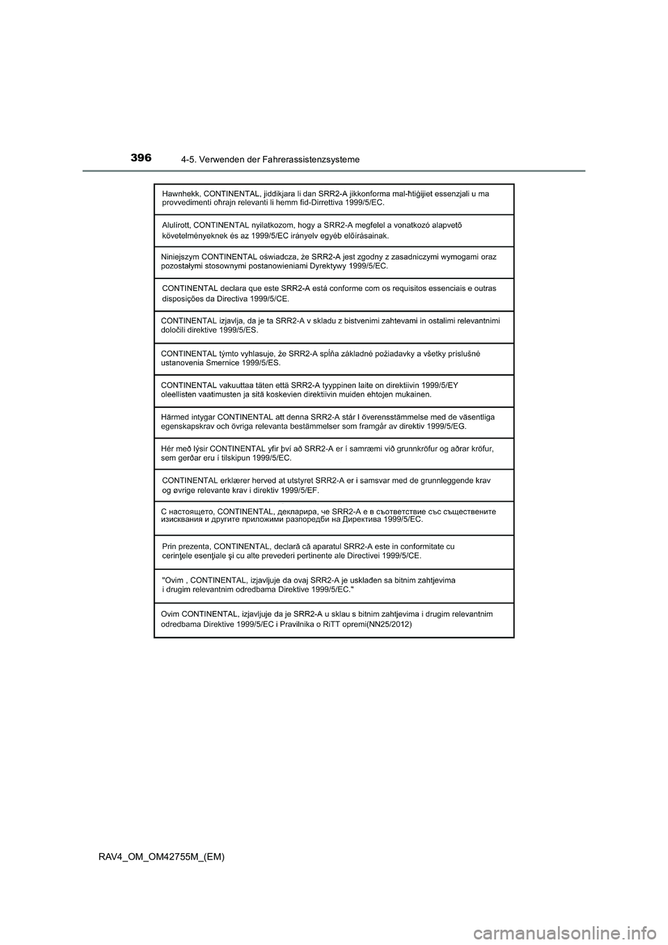 TOYOTA RAV4 2017  Betriebsanleitungen (in German) 3964-5. Verwenden der Fahrerassistenzsysteme
RAV4_OM_OM42755M_(EM) 