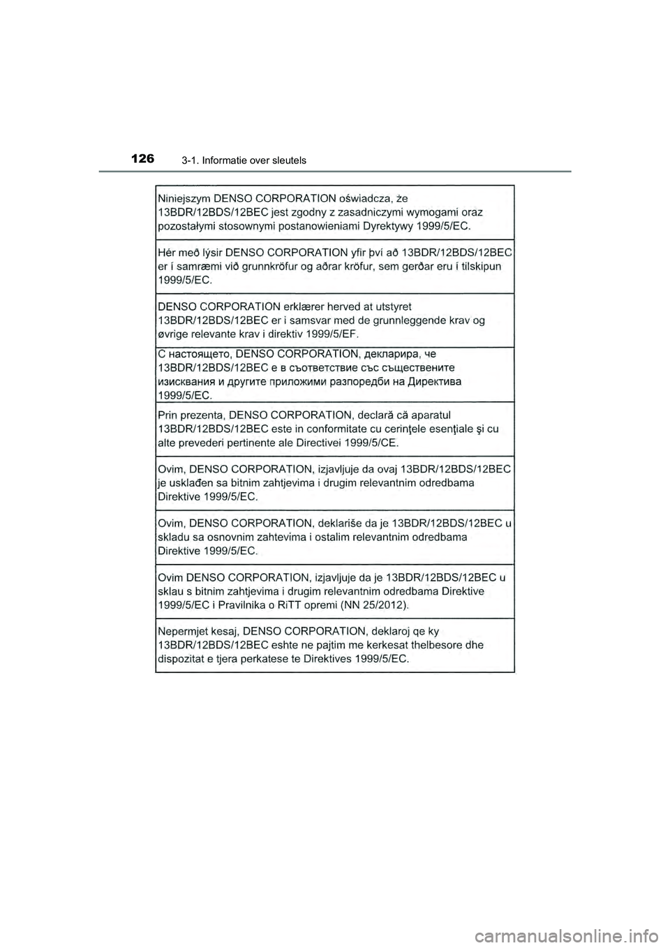 TOYOTA RAV4 2017  Instructieboekje (in Dutch) 1263-1. Informatie over sleutels
RAV4_OM_OM42753E_(EE)
RAV4_OM_OM42753E_(EE).book  Page 126  Tuesday, August 23, 2016  3:44 PM 