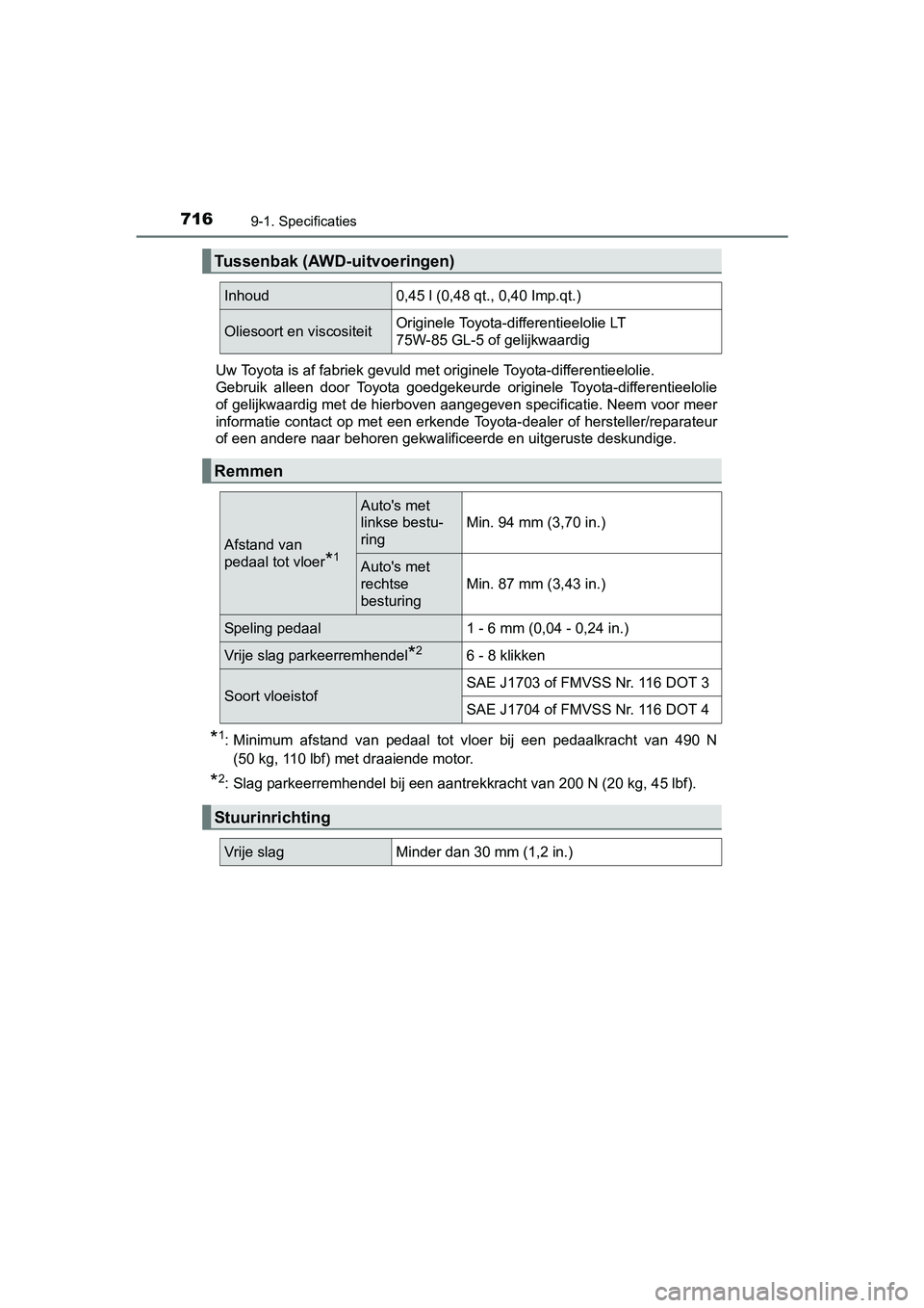 TOYOTA RAV4 2017  Instructieboekje (in Dutch) 7169-1. Specificaties
RAV4_OM_OM42753E_(EE)Uw Toyota is af fabriek gevuld met originele Toyota-differentie
elolie.
Gebruik  alleen  door  Toyota  goedgekeurde  originele  Toyota-differ entieelolie
of 