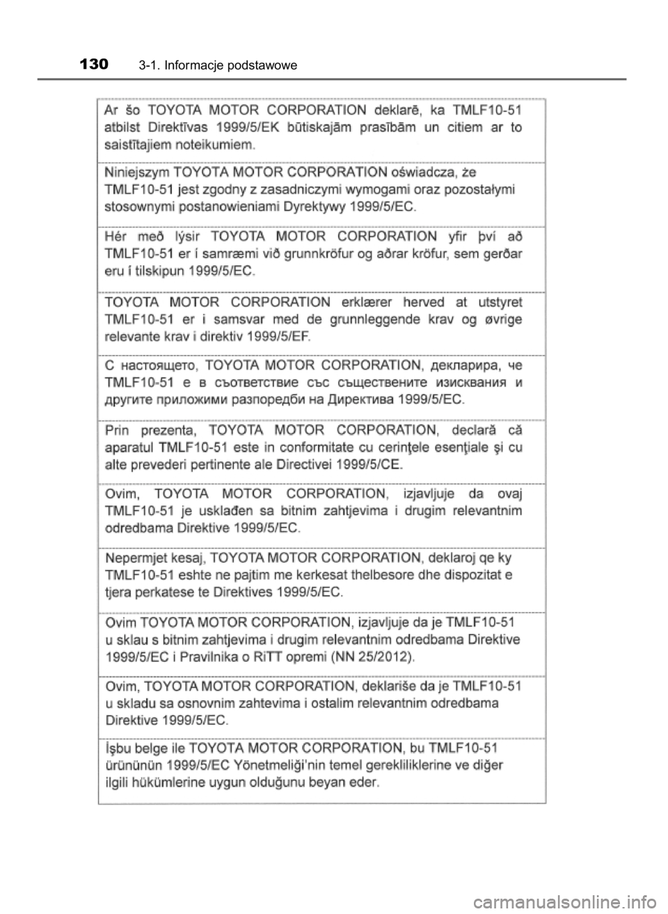 TOYOTA RAV4 2017  Instrukcja obsługi (in Polish) 1303-1. Informacje podstawowe
44 RAV4_OM42753E  2/9/16  10:33  Page 130    (Black plate) 