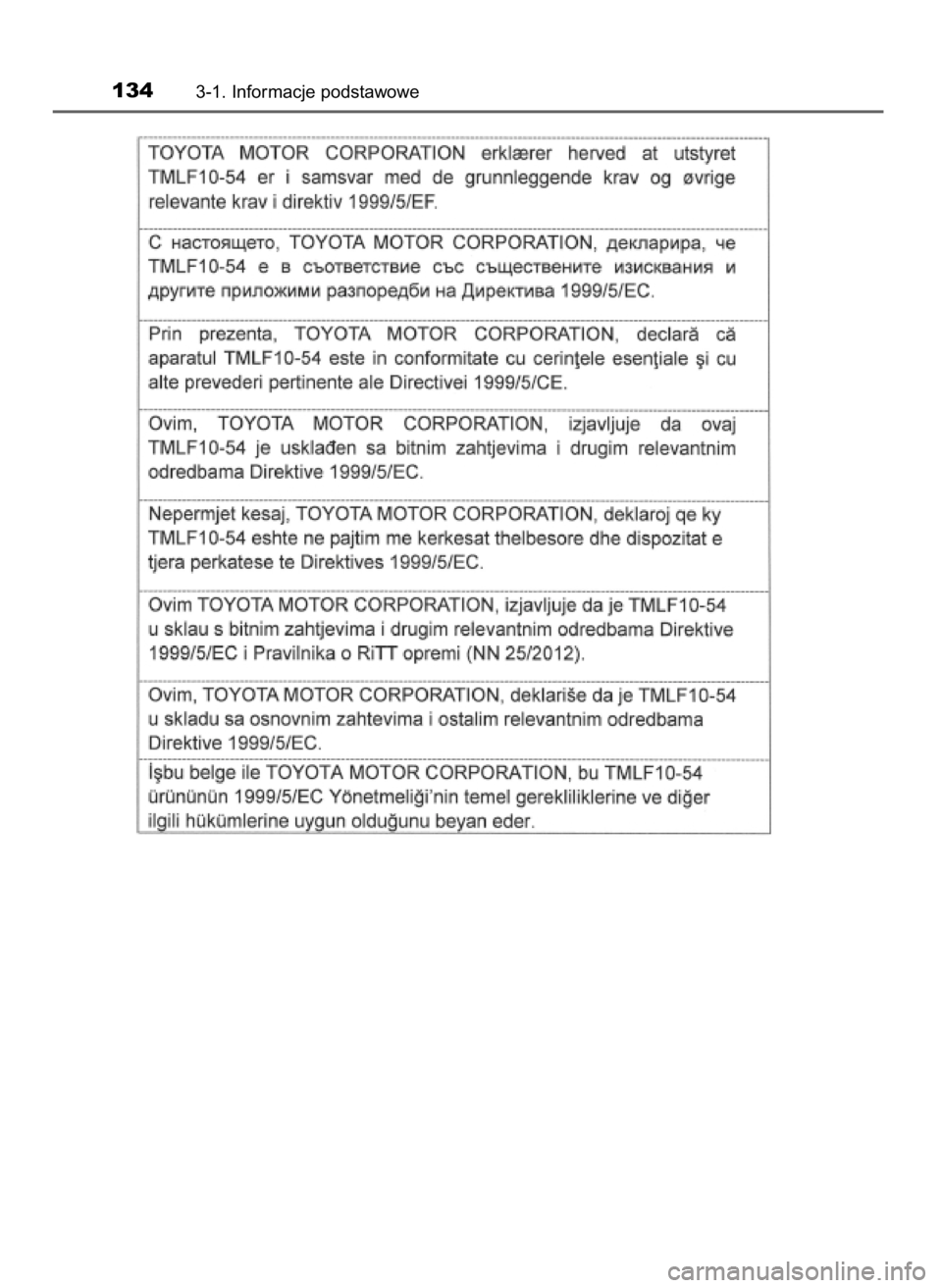 TOYOTA RAV4 2017 Instrukcja obsługi (in Polish) 1343-1. Informacje podstawowe
44 RAV4_OM42753E 2/9/16 10:33 Page 134 (Black plate) TOYOTA RAV4 2017 Instrukcja obsługi (in Polish) 1343-1. Informacje podstawowe
44 RAV4_OM42753E 2/9/16 10:33 Page 134 (Black plate)