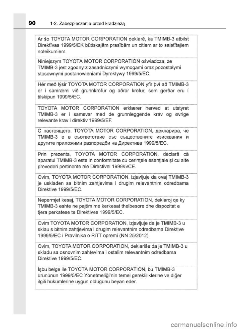 TOYOTA RAV4 2017  Instrukcja obsługi (in Polish) 901-2. Zabezpieczenie przed kradzie˝à
44 RAV4_OM42753E  2/9/16  10:33  Page 90    (Black plate) 