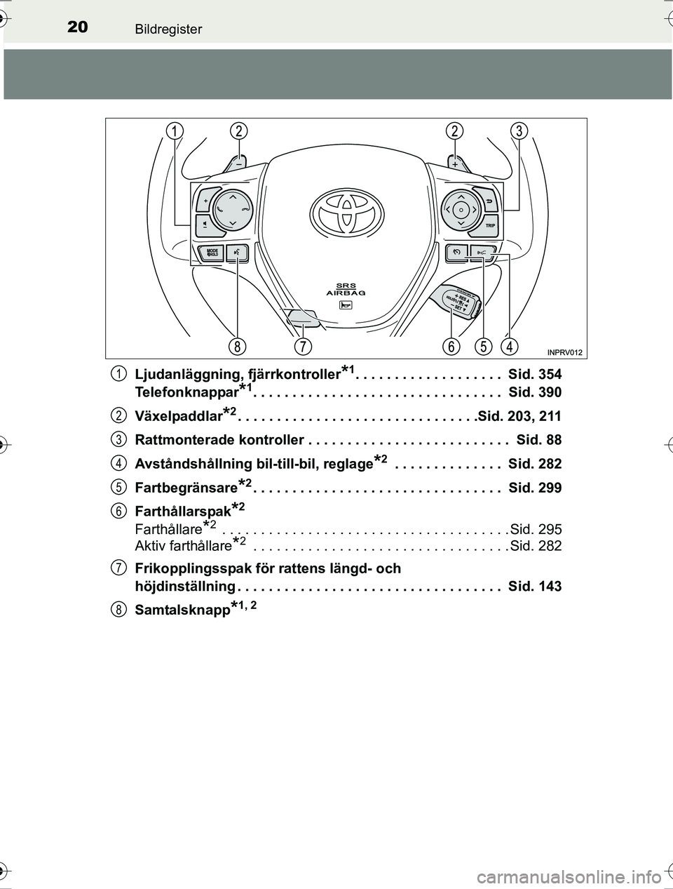 TOYOTA RAV4 2017 Bruksanvisningar (in Swedish) 20Bildregister
OM42753SELjudanläggning, fjärrkontroller
*1. . . . . . . . . . . . . . . . . . . Sid. 354
Telefonknappar
*1. . . . . . . . . . . . . . . . . . . . . . . . . . . . . . . . Sid. 390
V TOYOTA RAV4 2017 Bruksanvisningar (in Swedish) 20Bildregister
OM42753SELjudanläggning, fjärrkontroller
*1. . . . . . . . . . . . . . . . . . . Sid. 354
Telefonknappar
*1. . . . . . . . . . . . . . . . . . . . . . . . . . . . . . . . Sid. 390
V