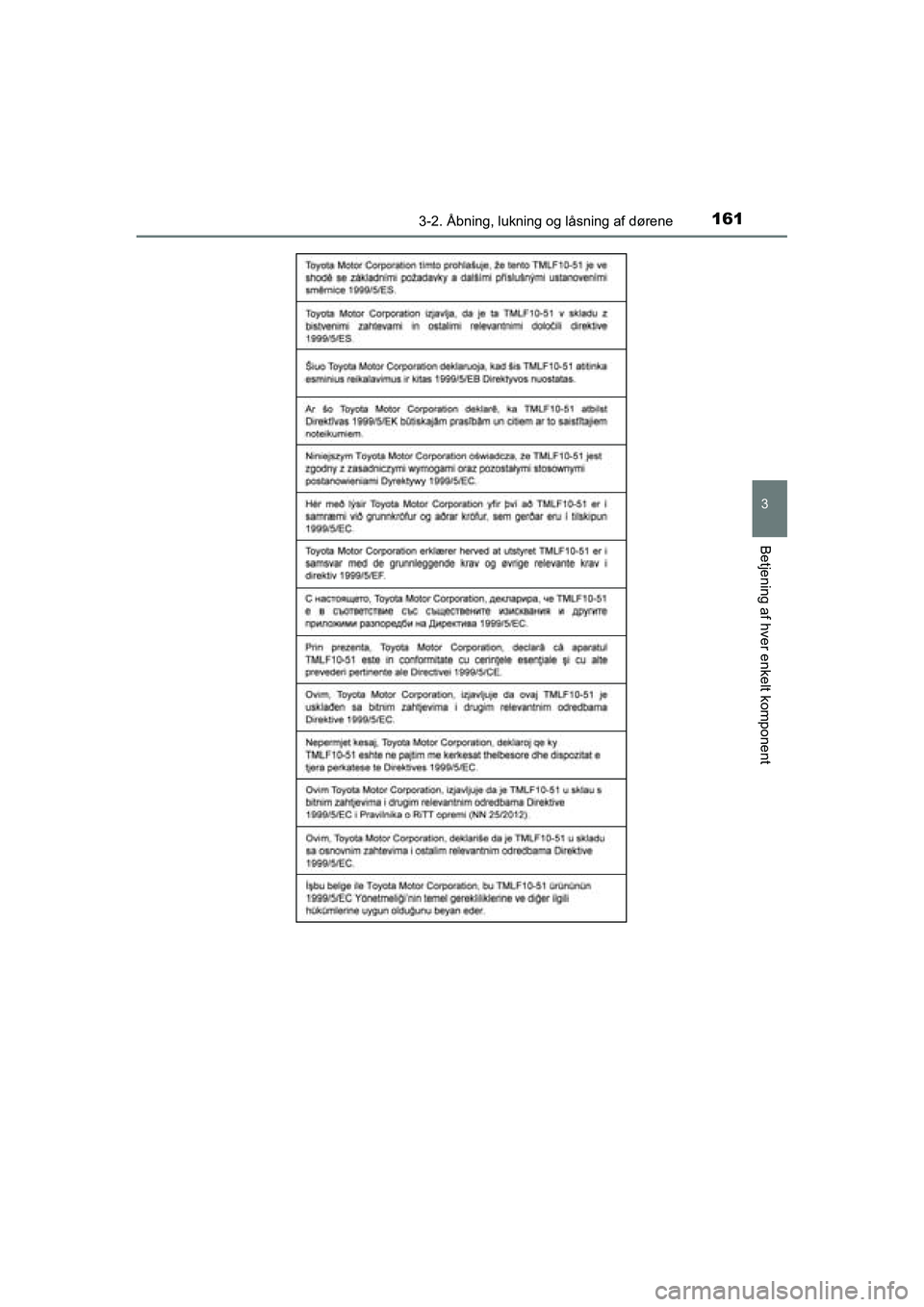 TOYOTA RAV4 2016  Brugsanvisning (in Danish) 1613-2. Åbning, lukning og låsning af dørene
3
Betjening af hver enkelt komponent
OM42A45DK
OM42A45DK.book  Page 161  Thursday, December 10, 2015  7:36 PM 