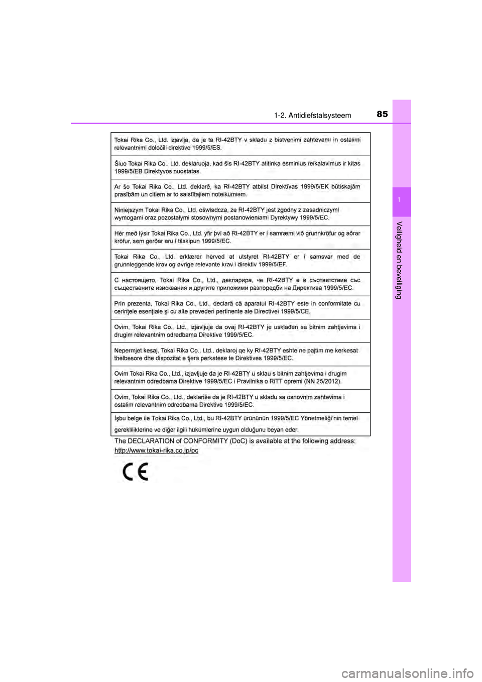 TOYOTA RAV4 2016 Instructieboekje (in Dutch) 851-2. Antidiefstalsysteem
1
RAV4_OM_OM42A45E_(EE)
Veiligheid en beveiliging
RAV4_OM_OM42A45E_(EE).book Page 85 Tuesday, October 20, 2015 11:26 AM TOYOTA RAV4 2016 Instructieboekje (in Dutch) 851-2. Antidiefstalsysteem
1
RAV4_OM_OM42A45E_(EE)
Veiligheid en beveiliging
RAV4_OM_OM42A45E_(EE).book Page 85 Tuesday, October 20, 2015 11:26 AM