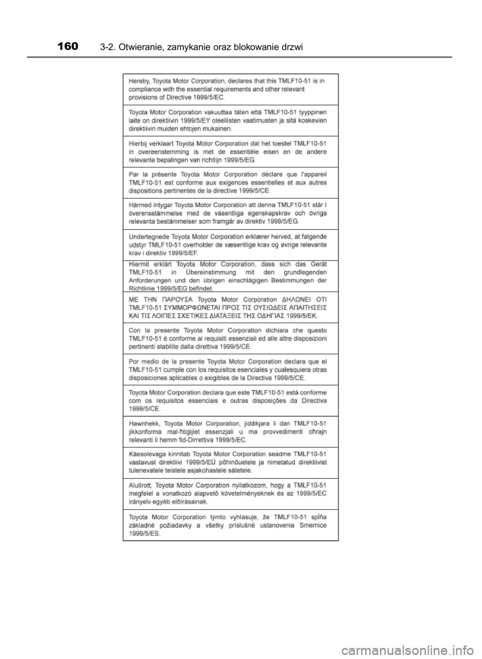 TOYOTA RAV4 2016  Instrukcja obsługi (in Polish) 1603-2. Otwieranie, zamykanie oraz blokowanie drzwi
52 RAV4_OM42B22E  12/11/15  10:03  Page 160    (Black plate) 