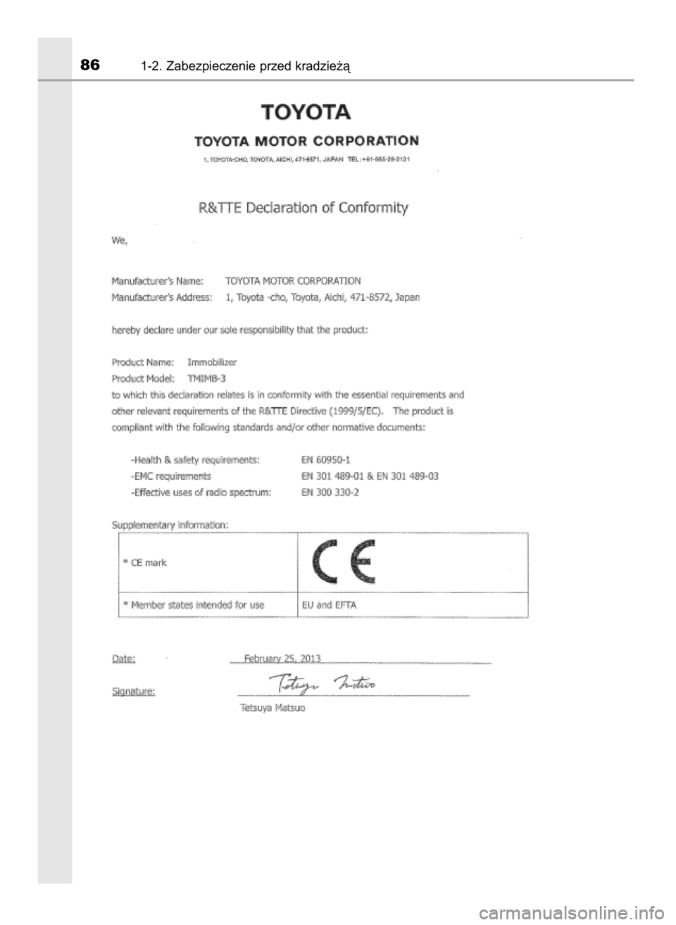 TOYOTA RAV4 2016  Instrukcja obsługi (in Polish) 861-2. Zabezpieczenie przed kradzie˝à
52 RAV4_OM42B22E  12/11/15  10:02  Page 86    (Black plate) 