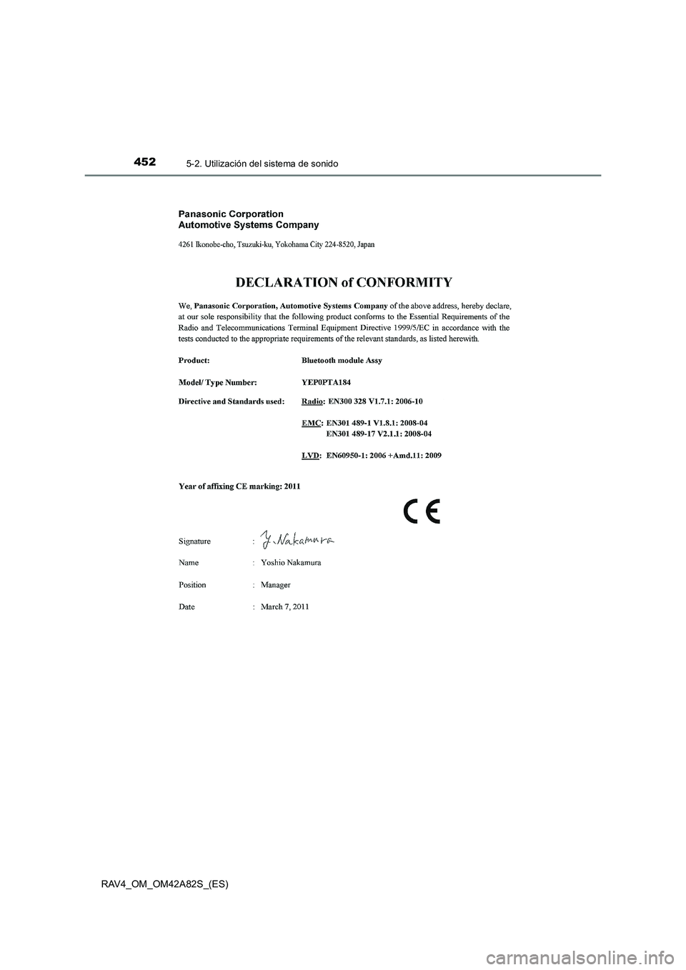 TOYOTA RAV4 2015  Manual del propietario (in Spanish) 4525-2. Utilización del sistema de sonido
RAV4_OM_OM42A82S_(ES) 