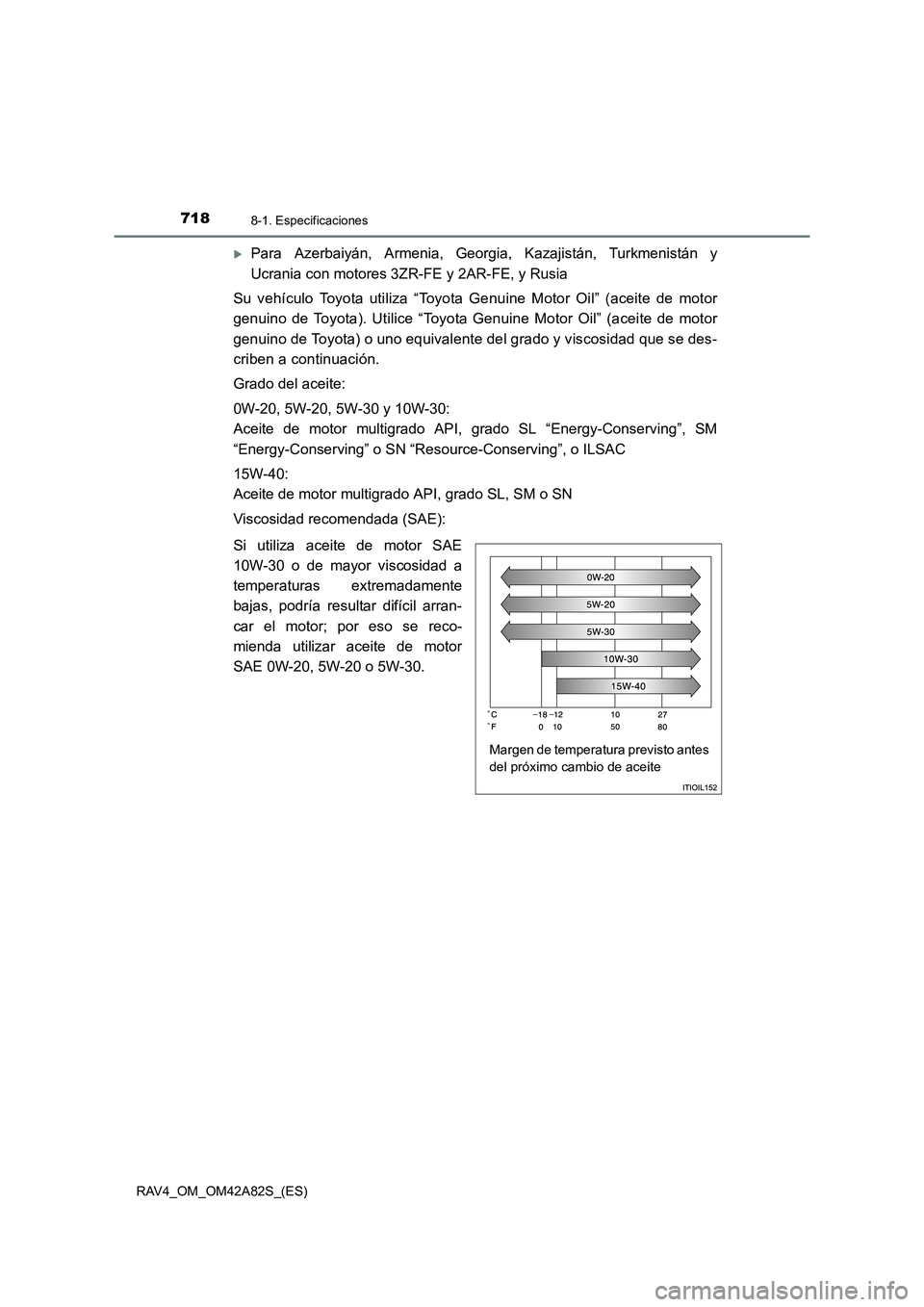 TOYOTA RAV4 2015  Manual del propietario (in Spanish) 7188-1. Especificaciones
RAV4_OM_OM42A82S_(ES)
�XPara Azerbaiyán, Armenia, Georgia, Kazajistán, Turkmenistán y
Ucrania con motores 3ZR-FE y 2AR-FE, y Rusia
Su vehículo Toyota utiliza “Toyota Ge 