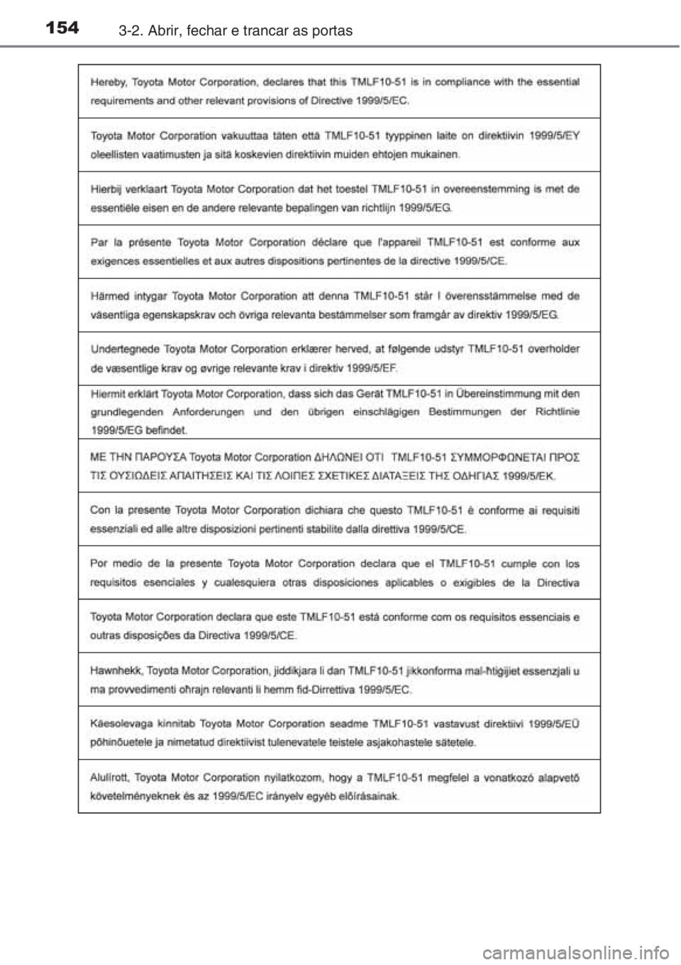 TOYOTA RAV4 2015  Manual de utilização (in Portuguese) 1543-2. Abrir, fechar e trancar as portas 