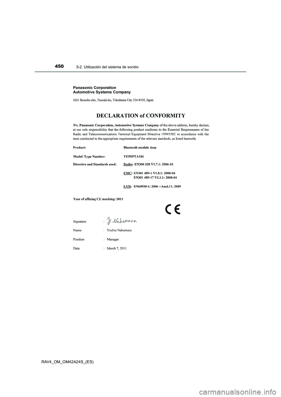 TOYOTA RAV4 2014 Manual del propietario (in Spanish) 4505-2. Utilización del sistema de sonido
RAV4_OM_OM42A24S_(ES) TOYOTA RAV4 2014 Manual del propietario (in Spanish) 4505-2. Utilización del sistema de sonido
RAV4_OM_OM42A24S_(ES)