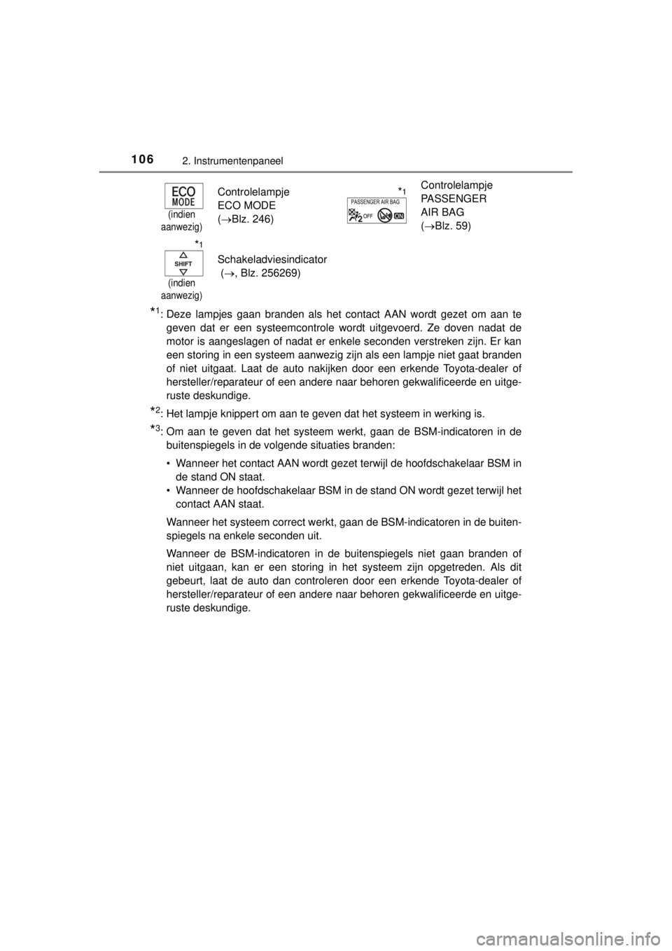 TOYOTA RAV4 2014 Instructieboekje (in Dutch) 1062. Instrumentenpaneel
RAV4_OM_OM42A21E_(EE)
*1: Deze lampjes gaan branden als het contact AAN wordt gezet om aan te
geven dat er een systeemcontrole wordt uitgevoerd. Ze doven nadat de
motor is aan TOYOTA RAV4 2014 Instructieboekje (in Dutch) 1062. Instrumentenpaneel
RAV4_OM_OM42A21E_(EE)
*1: Deze lampjes gaan branden als het contact AAN wordt gezet om aan te
geven dat er een systeemcontrole wordt uitgevoerd. Ze doven nadat de
motor is aan