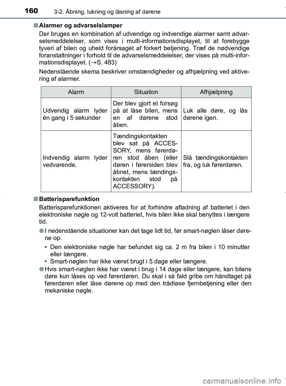 TOYOTA RAV4 HYBRID 2017 Brugsanvisning (in Danish) 1603-2. Åbning, lukning og låsning af dørene
OM42B04DKn
Alarmer og advarselslamper
Der bruges en kombination af udvendige og indvendige alarmer samt advar-
selsmeddelelser, som vises i multi-inform TOYOTA RAV4 HYBRID 2017 Brugsanvisning (in Danish) 1603-2. Åbning, lukning og låsning af dørene
OM42B04DKn
Alarmer og advarselslamper
Der bruges en kombination af udvendige og indvendige alarmer samt advar-
selsmeddelelser, som vises i multi-inform