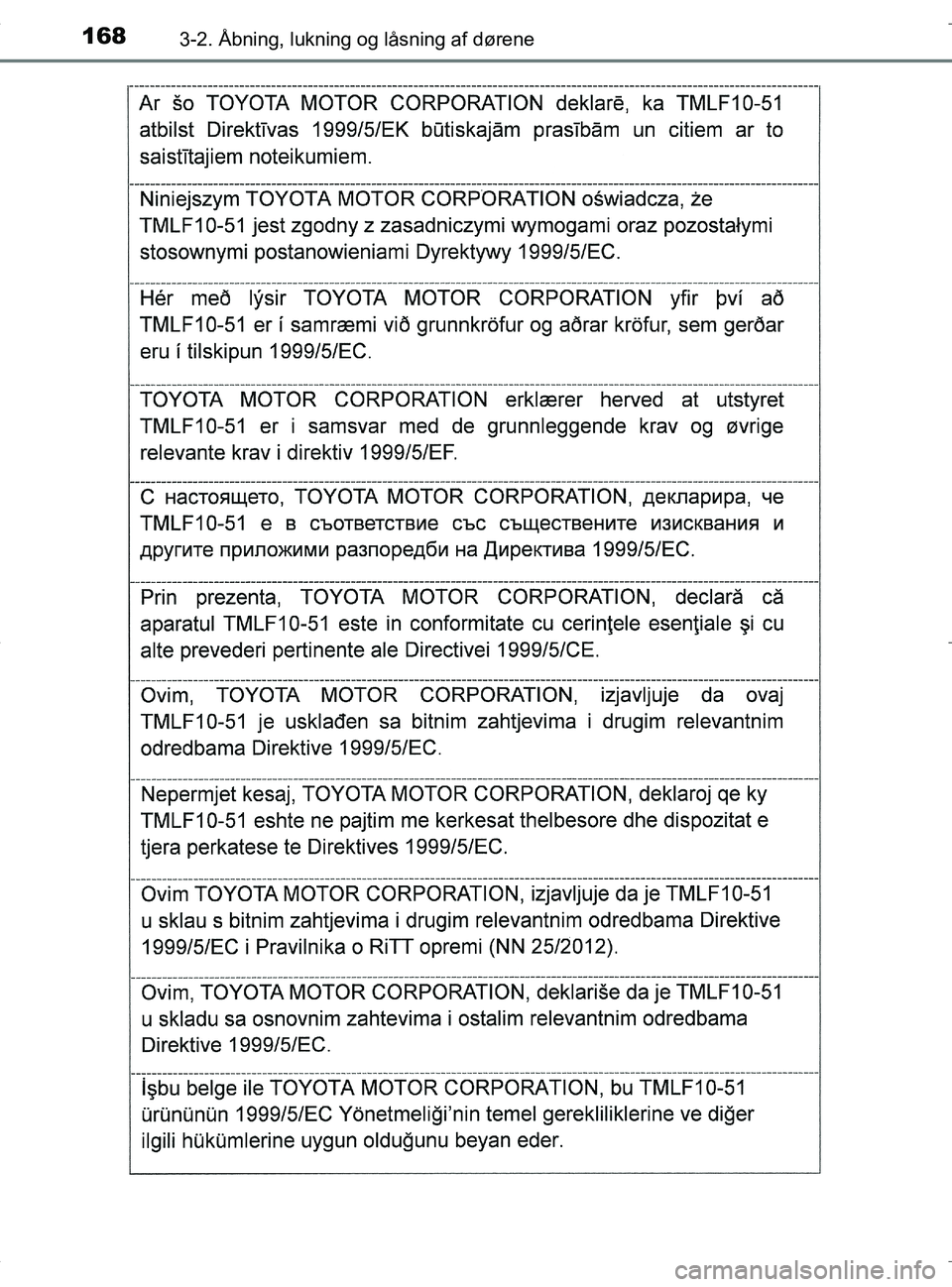 TOYOTA RAV4 HYBRID 2017 Brugsanvisning (in Danish) 1683-2. Åbning, lukning og låsning af dørene
OM42B04DK
OM42B04DK.book Page 168 Wednesday, September 21, 2016 9:33 AM TOYOTA RAV4 HYBRID 2017 Brugsanvisning (in Danish) 1683-2. Åbning, lukning og låsning af dørene
OM42B04DK
OM42B04DK.book Page 168 Wednesday, September 21, 2016 9:33 AM
