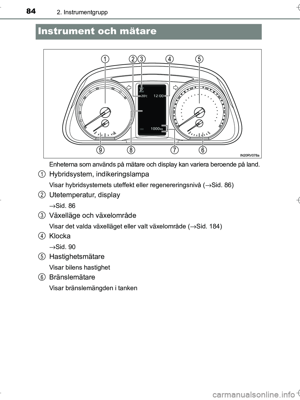 TOYOTA RAV4 HYBRID 2017 Bruksanvisningar (in Swedish) 842. Instrumentgrupp
OM42B04SE
Instrument och mätare
Enheterna som används på mätare och display kan variera beroende på land.
Hybridsystem, indikeringslampa
Visar hybridsystemets uteffekt eller TOYOTA RAV4 HYBRID 2017 Bruksanvisningar (in Swedish) 842. Instrumentgrupp
OM42B04SE
Instrument och mätare
Enheterna som används på mätare och display kan variera beroende på land.
Hybridsystem, indikeringslampa
Visar hybridsystemets uteffekt eller