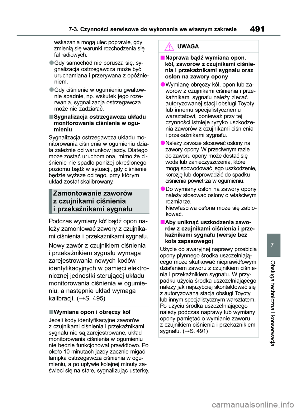 TOYOTA RAV4 PLUG-IN HYBRID 2023  Instrukcja obsługi (in Polish) wskazania mogà ulec poprawie, gdy
zmienià si´ warunki rozchodzenia si´
fal radiowych.
Gdy samochód nie porusza si´, sy-
gnalizacja ostrzegawcza mo˝e byç
uruchamiana i przerywana z opóênie-
n