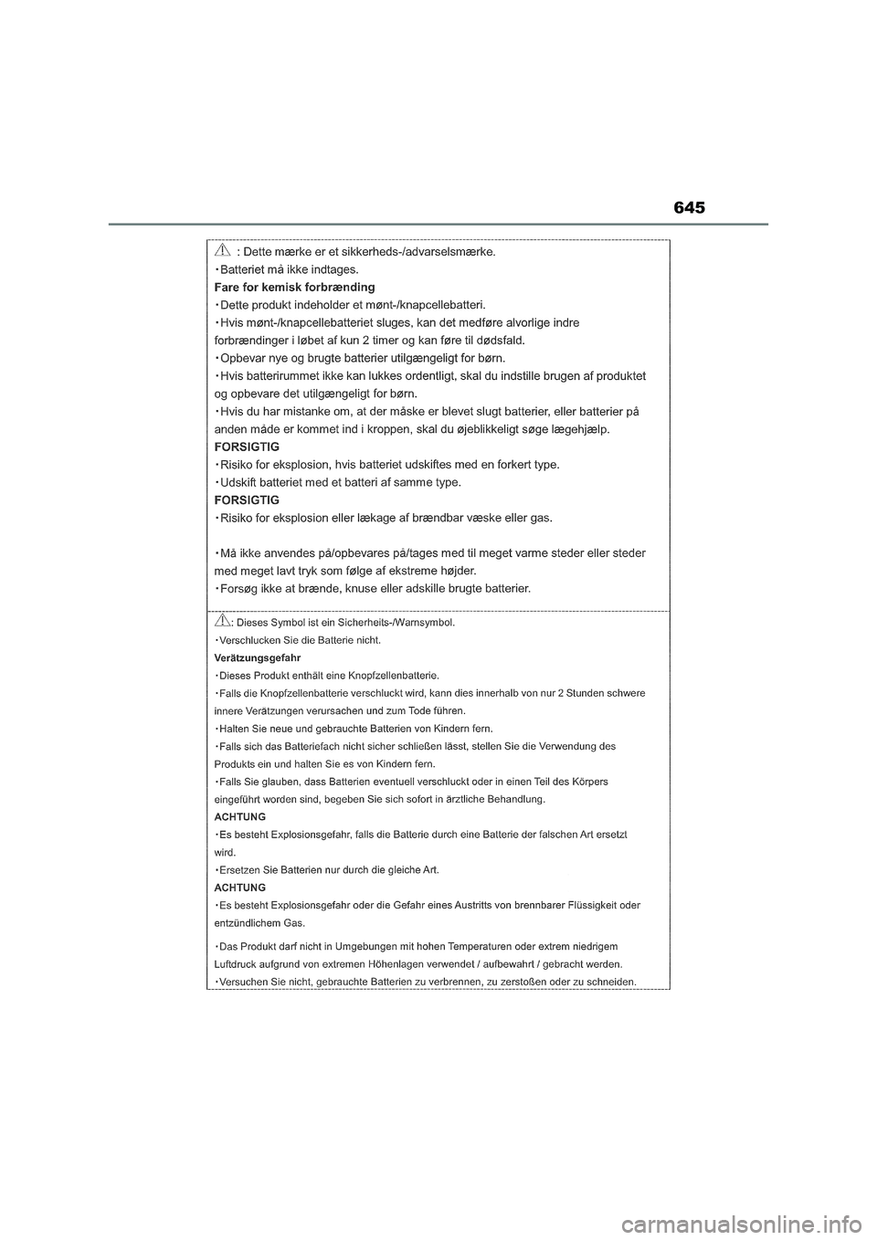 TOYOTA RAV4 PLUG-IN HYBRID 2022 Betriebsanleitungen (in German) 645 TOYOTA RAV4 PLUG-IN HYBRID 2022 Betriebsanleitungen (in German) 645