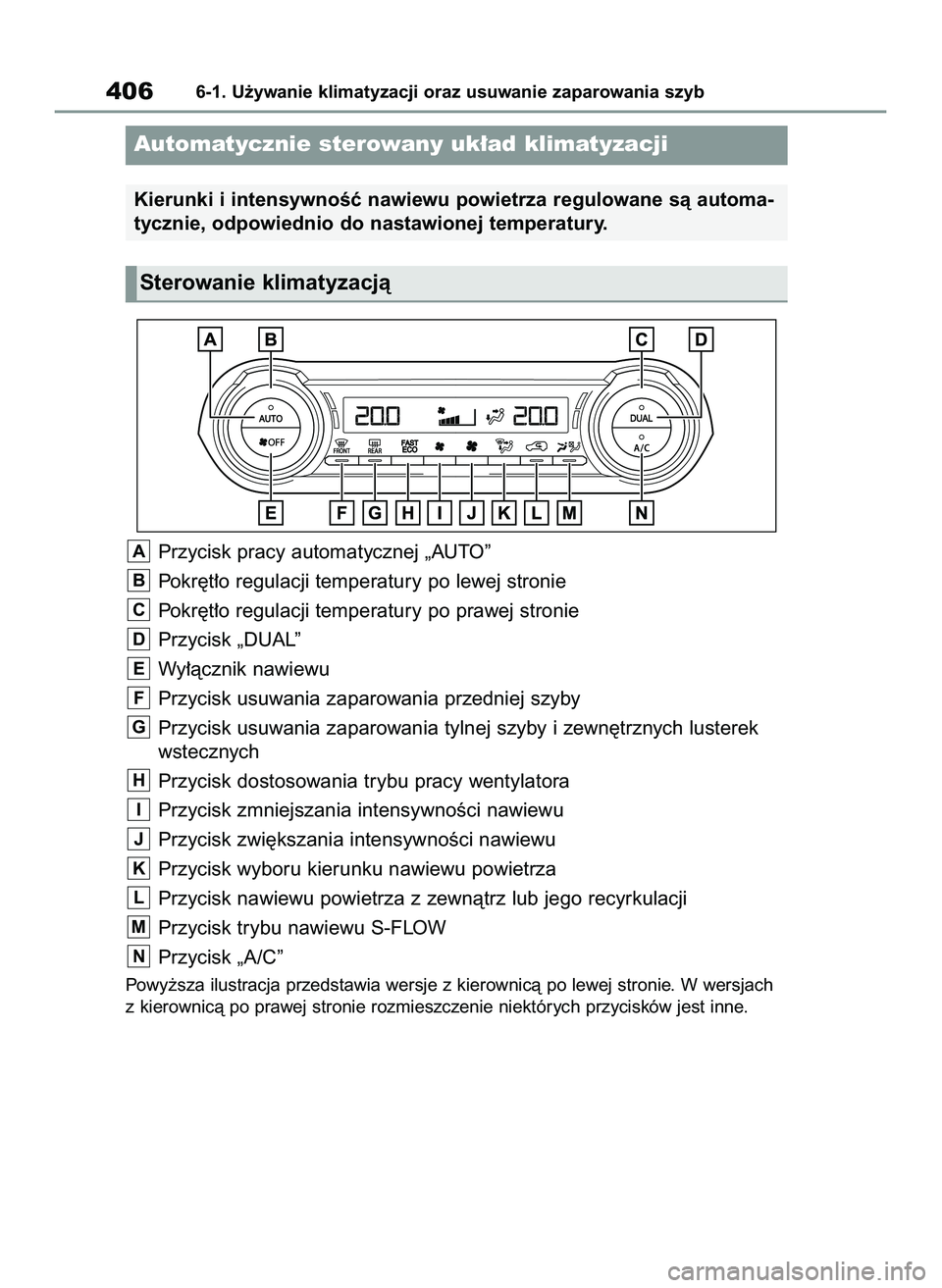 TOYOTA RAV4 PLUG-IN HYBRID 2022 Instrukcja obsługi (in Polish) Przycisk pracy automatycznej „AUTO”
Pokr´t∏o regulacji temperatury po lewej stronie
Pokr´t∏o regulacji temperatury po prawej stronie
Przycisk „DUAL”
Wy∏àcznik nawiewu
Przycisk usuwani TOYOTA RAV4 PLUG-IN HYBRID 2022 Instrukcja obsługi (in Polish) Przycisk pracy automatycznej „AUTO”
Pokr´t∏o regulacji temperatury po lewej stronie
Pokr´t∏o regulacji temperatury po prawej stronie
Przycisk „DUAL”
Wy∏àcznik nawiewu
Przycisk usuwani