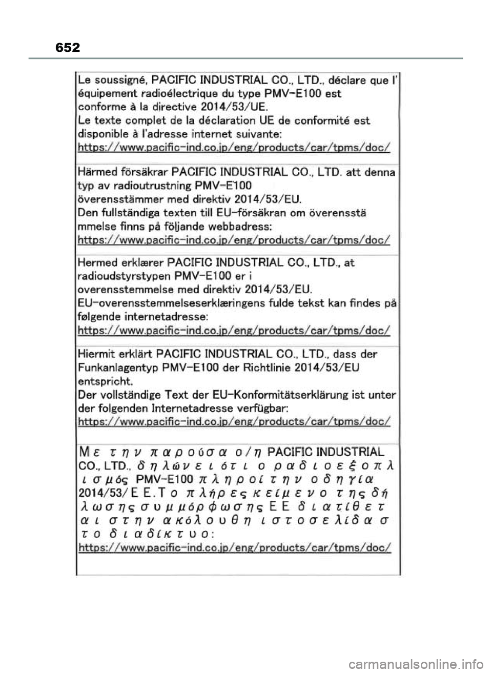 TOYOTA RAV4 PLUG-IN HYBRID 2022  Instrukcja obsługi (in Polish) 652
59 RAV4 Plug In HV OM42E34E  12/12/21  6:00 PM  Page 652 
