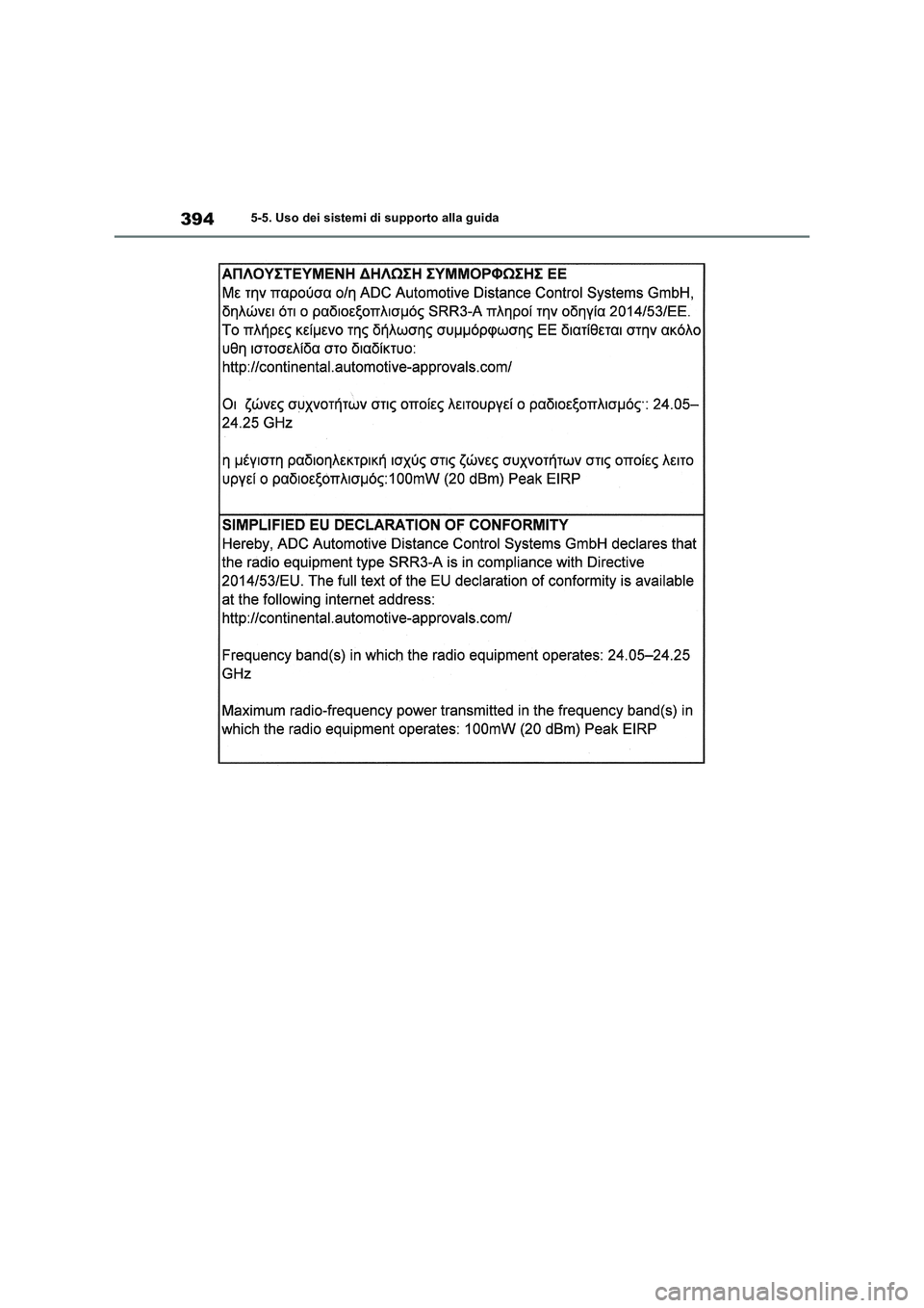 TOYOTA RAV4 PLUG-IN HYBRID 2021  Manuale duso (in Italian) 3945-5. Uso dei sistemi di supporto alla guida 