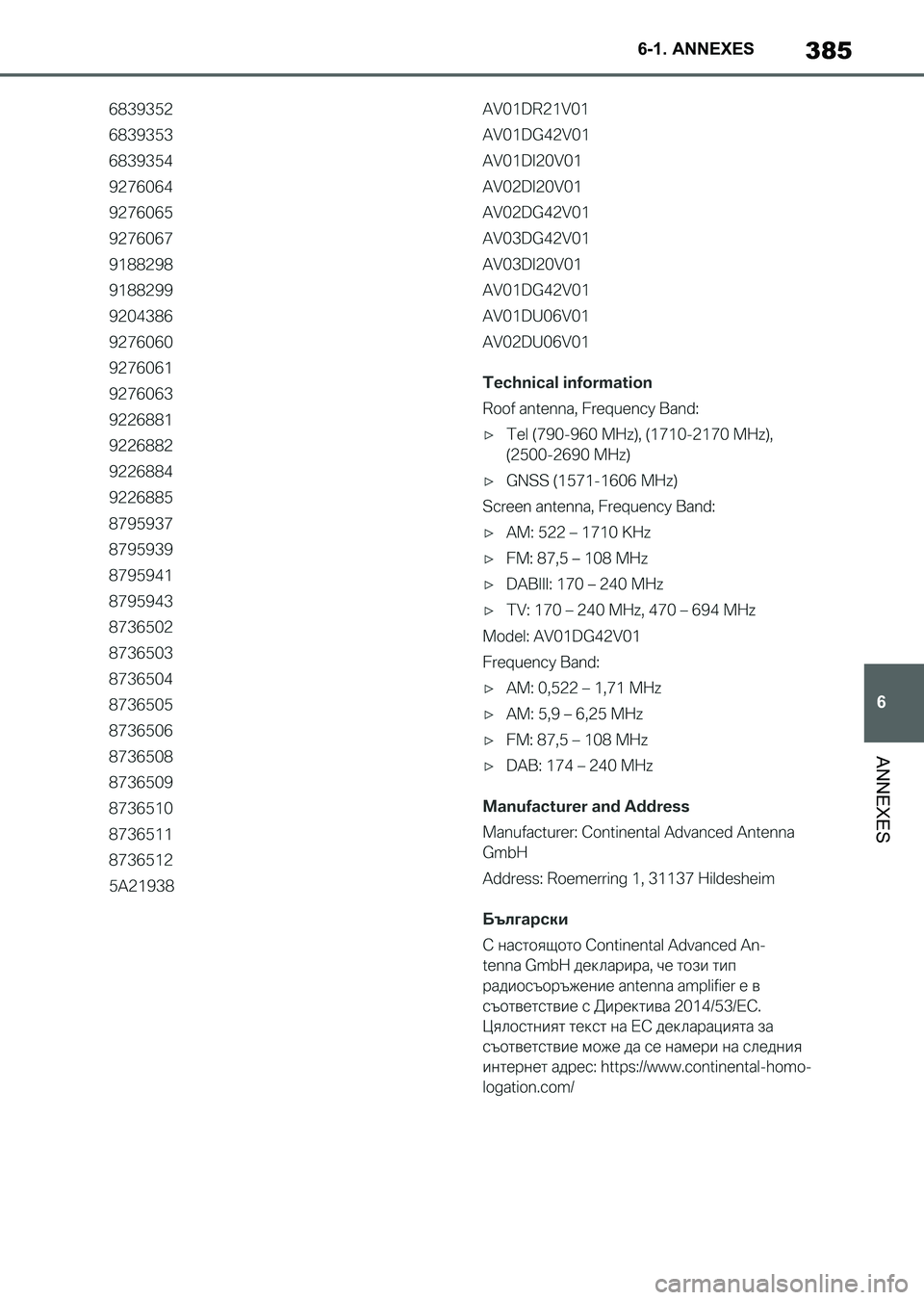 TOYOTA SUPRA 2023 Manuel du propriétaire (in French) 385
6 6-1. ANNEXES
ANNEXES
Supra_OM_French_OM9A432K_1_2211.book 385 ページ 2022年8月29日 月曜日 午後7時54分 TOYOTA SUPRA 2023 Manuel du propriétaire (in French) 385
6 6-1. ANNEXES
ANNEXES
Supra_OM_French_OM9A432K_1_2211.book 385 ページ 2022年8月29日 月曜日 午後7時54分