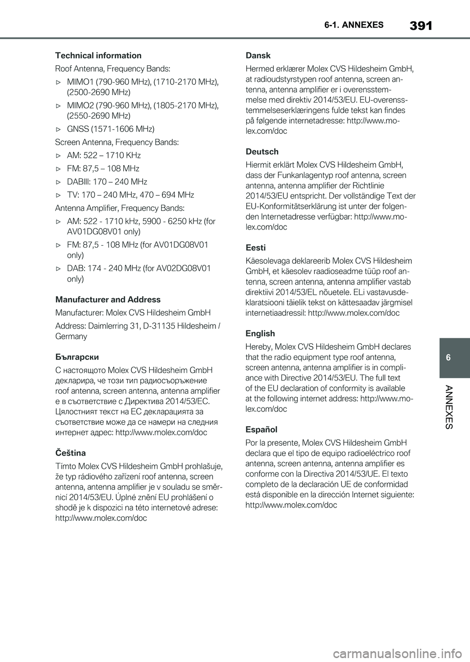 TOYOTA SUPRA 2023 Manuel du propriétaire (in French) 391
6 6-1. ANNEXES
ANNEXES
Supra_OM_French_OM9A432K_1_2211.book 391 ページ 2022年8月29日 月曜日 午後7時54分 TOYOTA SUPRA 2023 Manuel du propriétaire (in French) 391
6 6-1. ANNEXES
ANNEXES
Supra_OM_French_OM9A432K_1_2211.book 391 ページ 2022年8月29日 月曜日 午後7時54分
