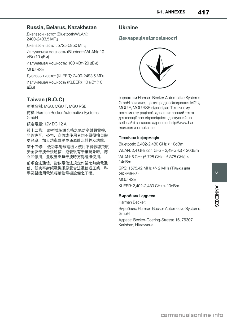 TOYOTA SUPRA 2023 Manuel du propriétaire (in French) 417
6 6-1. ANNEXES
ANNEXES
Supra_OM_French_OM9A432K_1_2211.book 417 ページ 2022年8月29日 月曜日 午後7時54分 TOYOTA SUPRA 2023 Manuel du propriétaire (in French) 417
6 6-1. ANNEXES
ANNEXES
Supra_OM_French_OM9A432K_1_2211.book 417 ページ 2022年8月29日 月曜日 午後7時54分