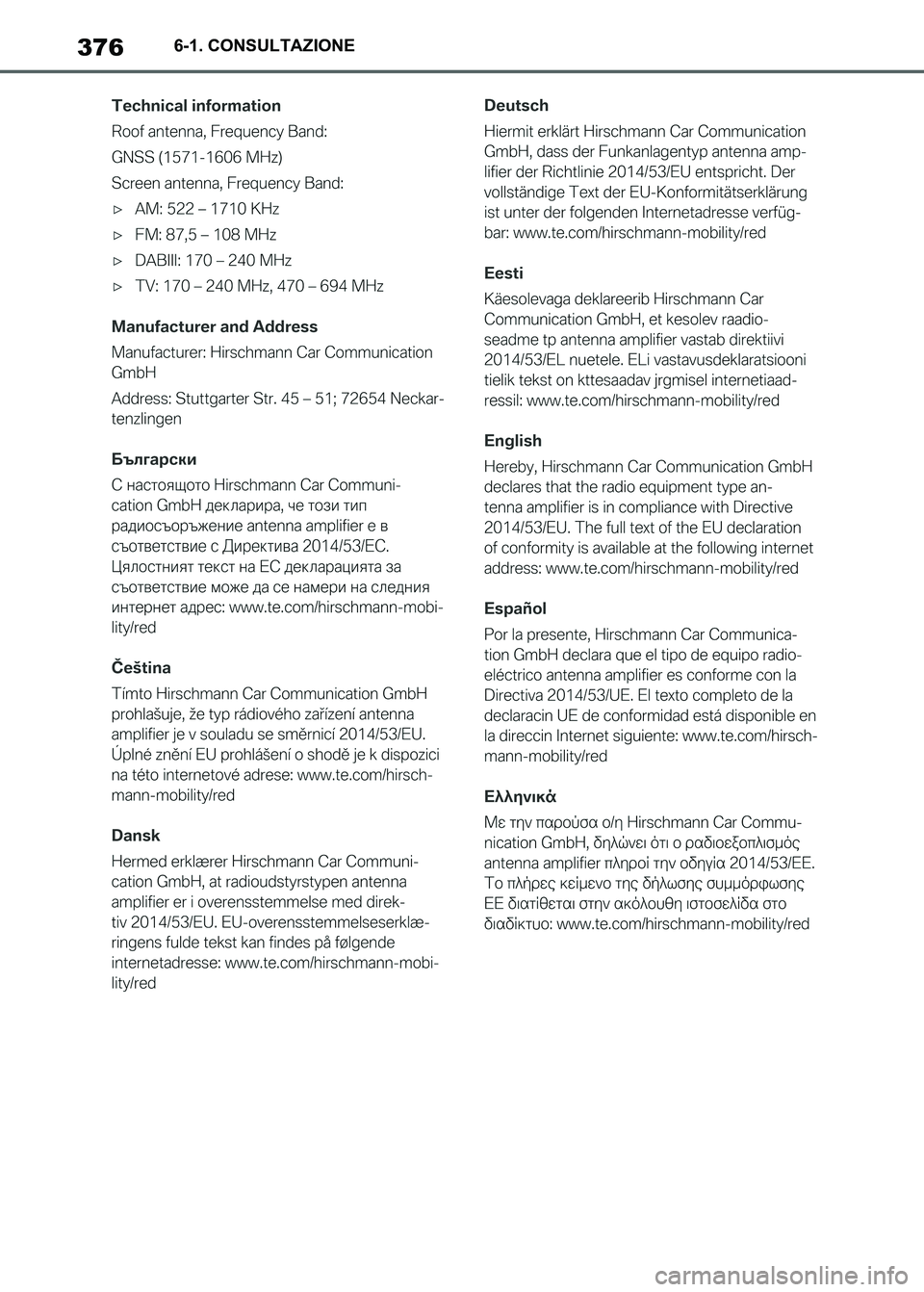 TOYOTA SUPRA 2023  Manuale duso (in Italian) 3766-1. CONSULTAZIONE
Supra_OM_Italian_OM9A435L_1_2211.book  376 ページ  ２０２２年８月３０日　火曜日　午後２時３２分 